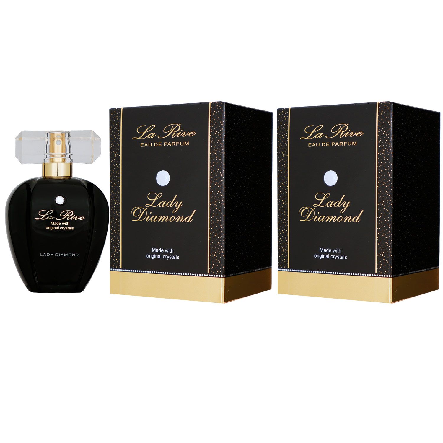 La Rive Lady Diamond 2 x 75 ml Eau de Parfum EDP Set mit Swarovski Kristall