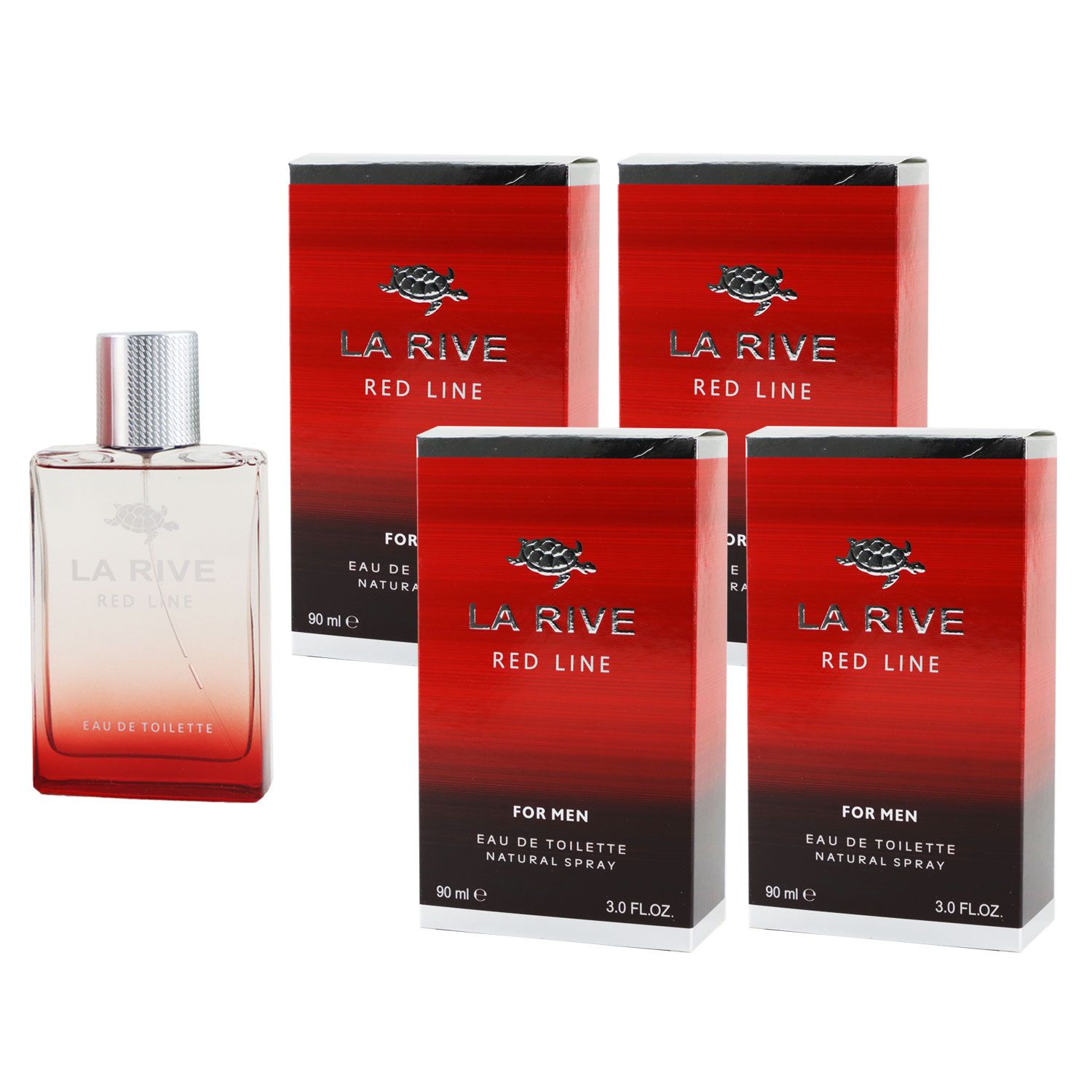 La Rive Red Line 4 x 90 ml Eau de Toilette EDT Set Herrenduft