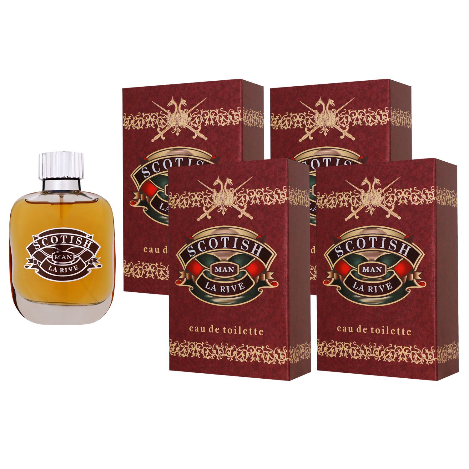 La Rive Scotish 4 x 90 ml Eau de Toilette EDT Set Herrenduft