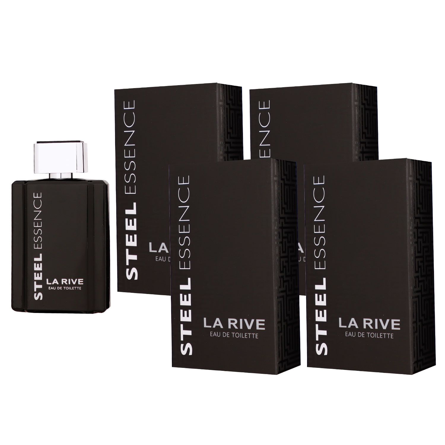 La Rive Steel Essence 4 x 100 ml Eau de Toilette EDT Set Herrenparfum