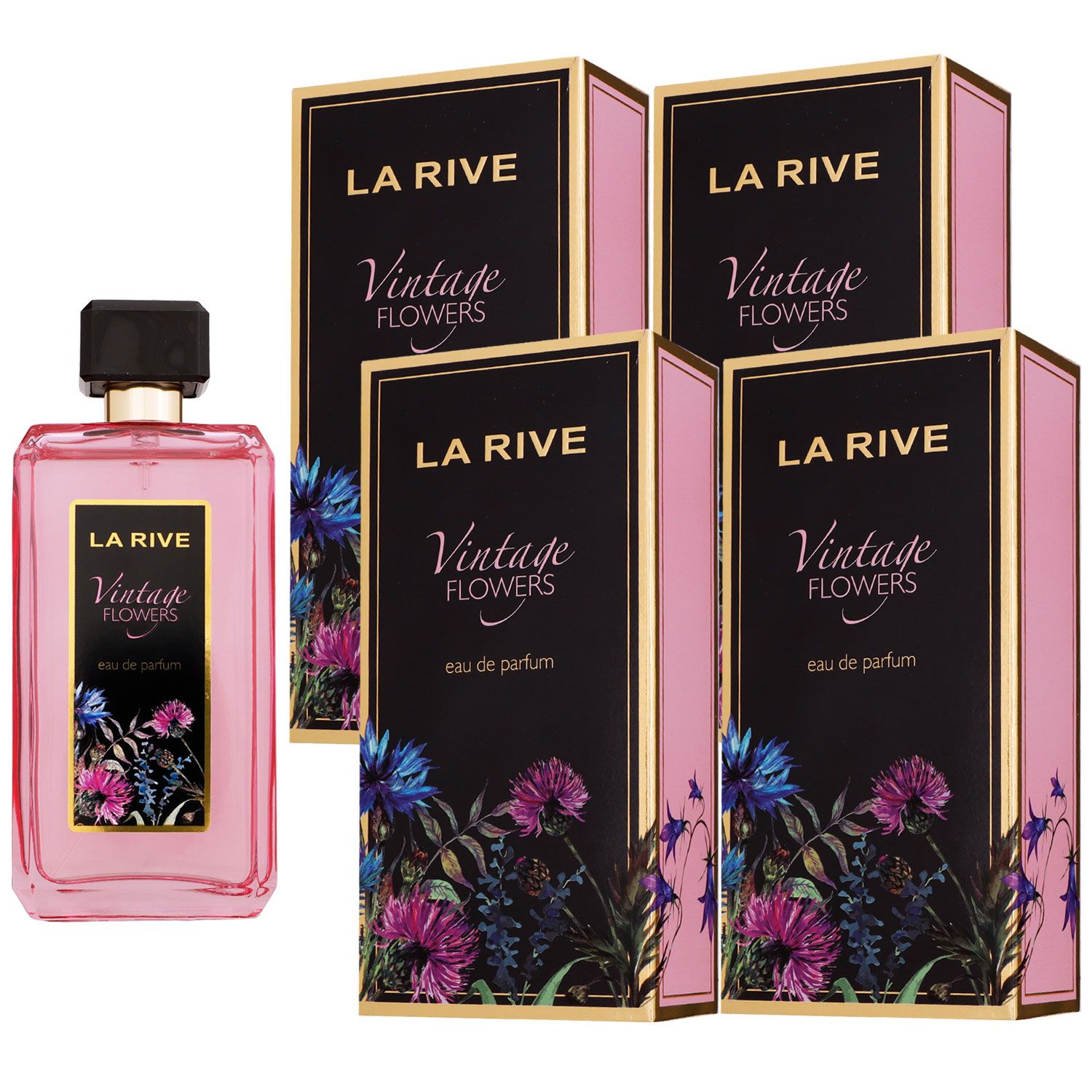 La Rive Vintage Flowers 4 x 90 ml Eau de Parfum EDP Set Damenparfum