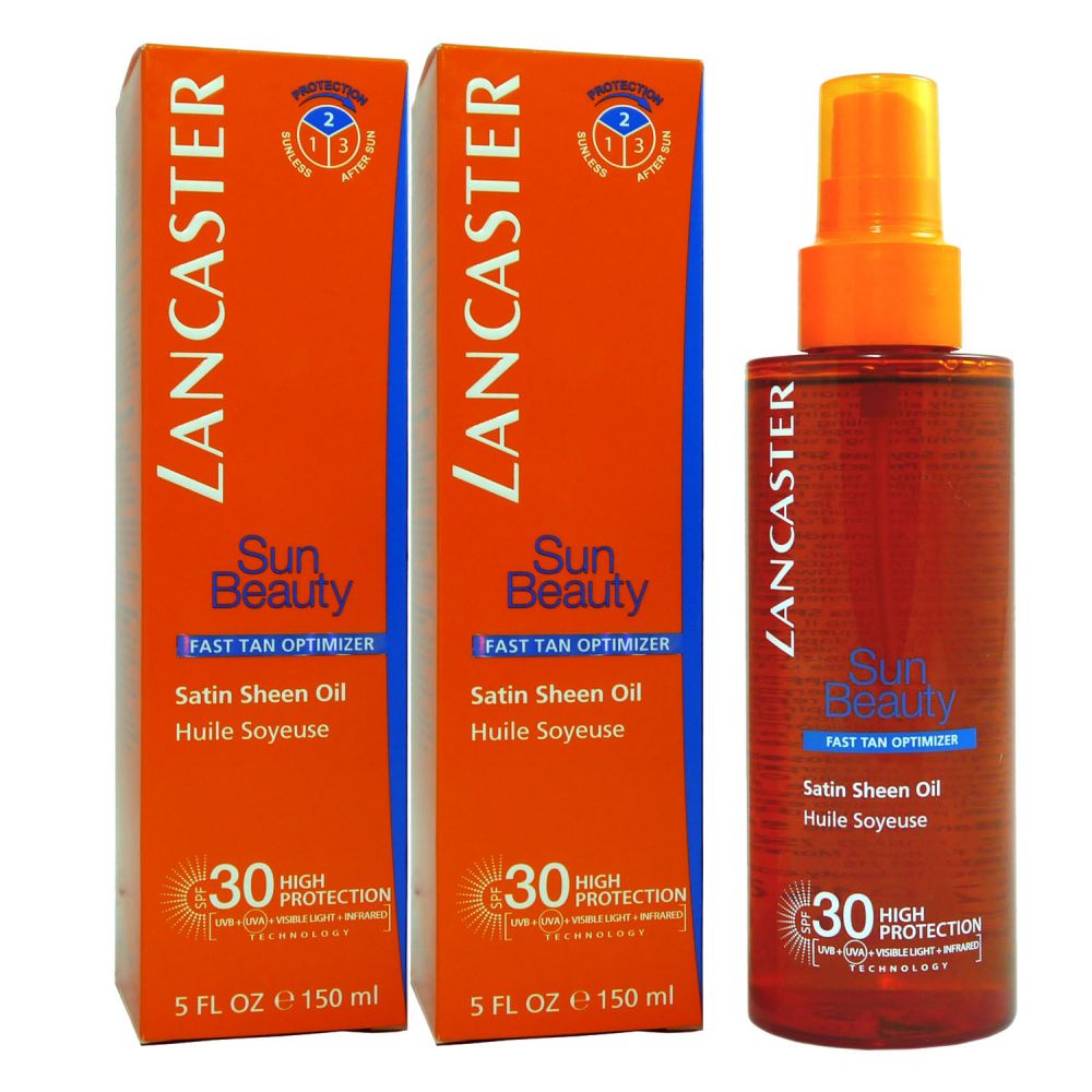 Periodiek slachtoffer Je zal beter worden Lancaster Sun Beauty Satin Sheen Oil SPF 30 2x 150 ml Set bei Riemax