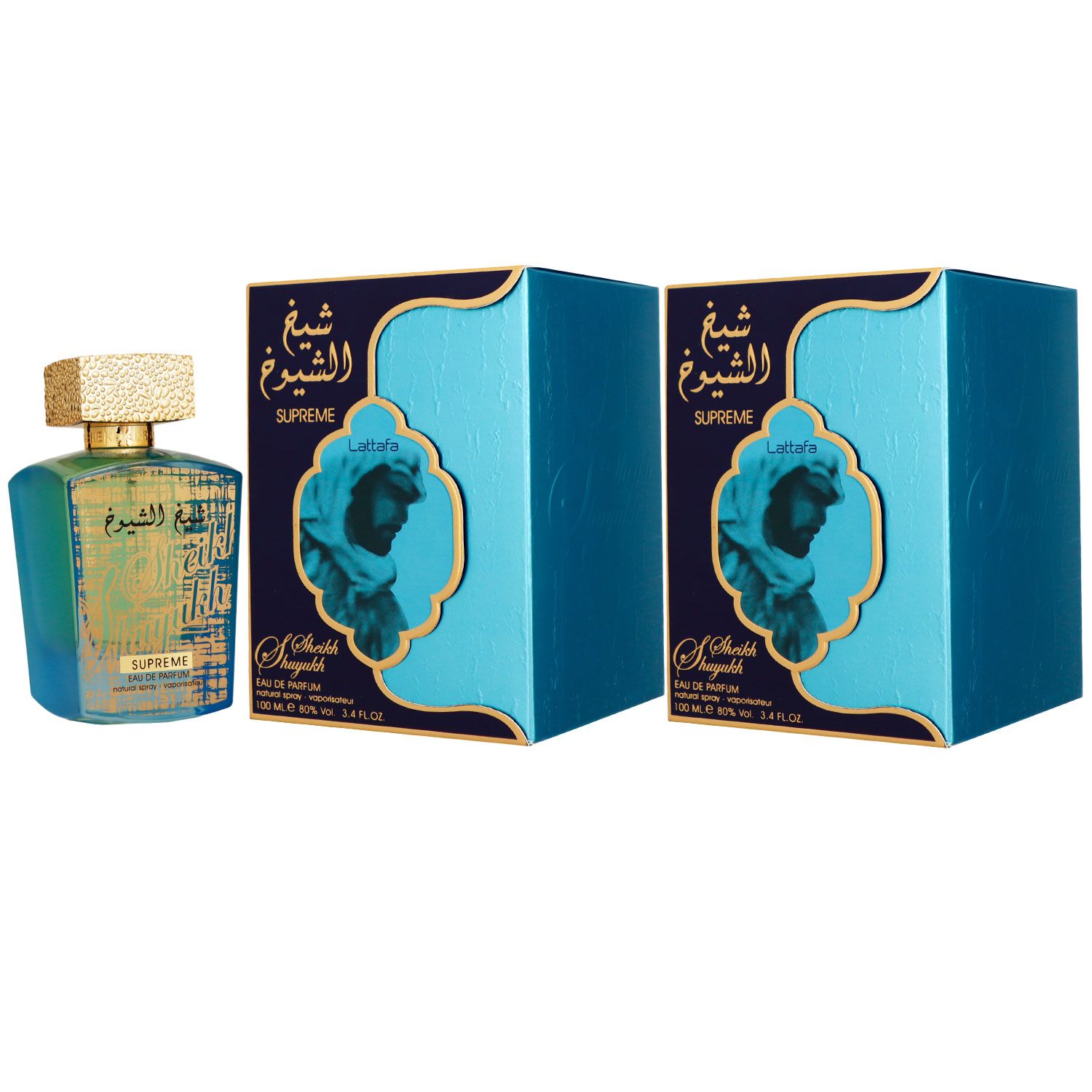 Lattafa Sheikh Al Shuyukh Supreme 2 x 100 ml Eau de Parfum EDP Set Herrenparfum
