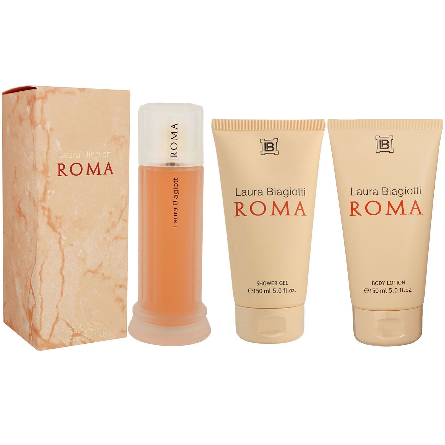 Laura Biagiotti Roma 100 ml EDT & 150 ml Bodylotion & 150 ml Duschgel Set