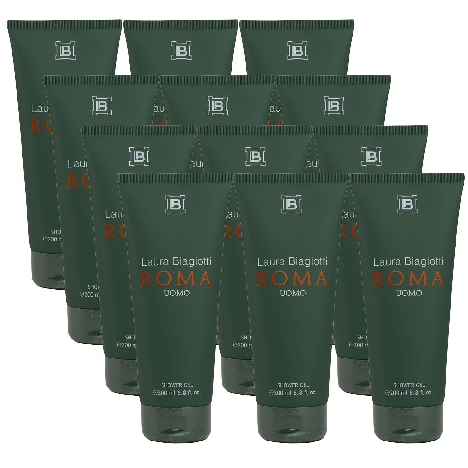 Laura Biagiotti Roma Uomo 12 x 200 ml Showergel Duschgel Shower Gel Set