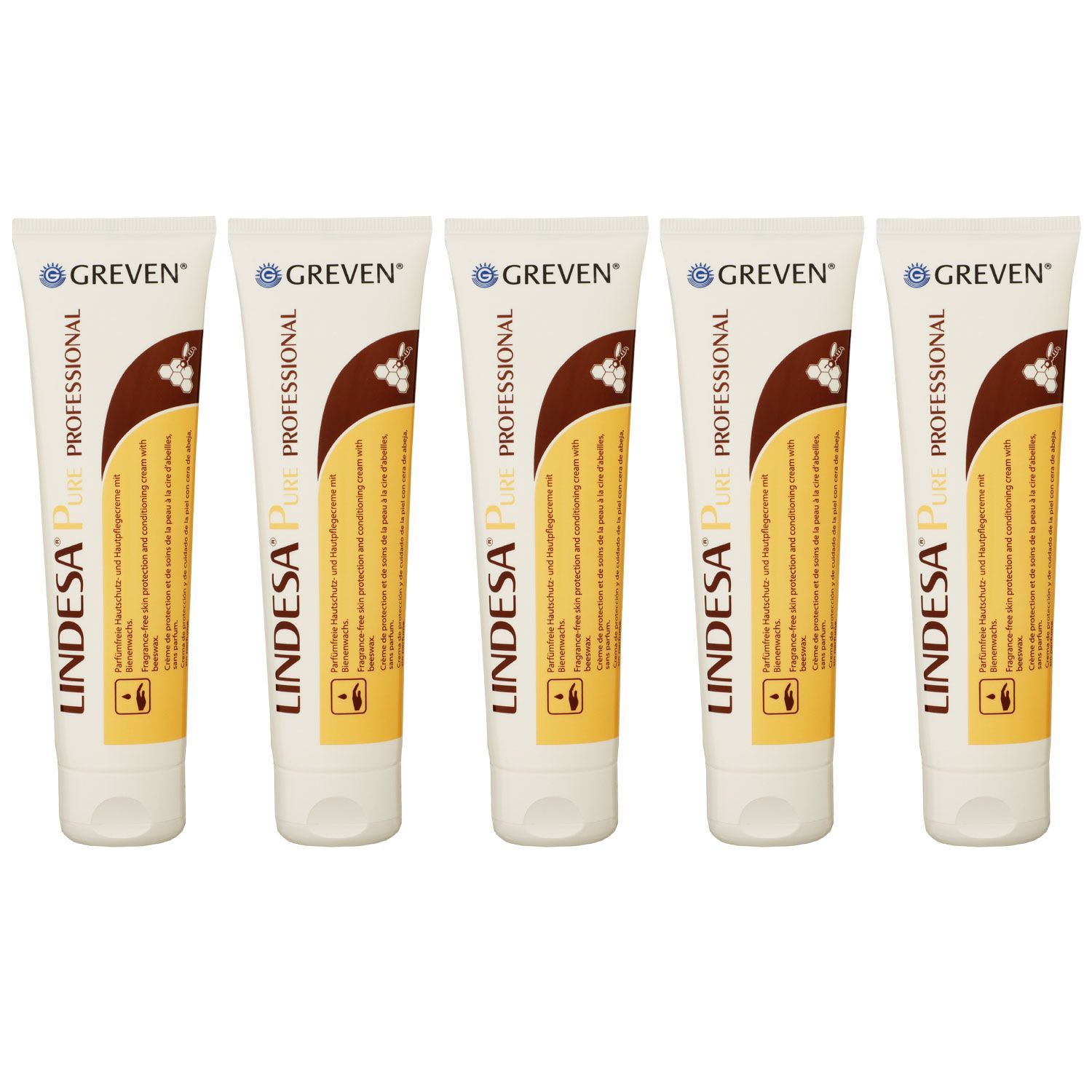 Lindesa Pure Professional 5 x 100 ml Parf�mfreie Schutz- und Pflegecreme