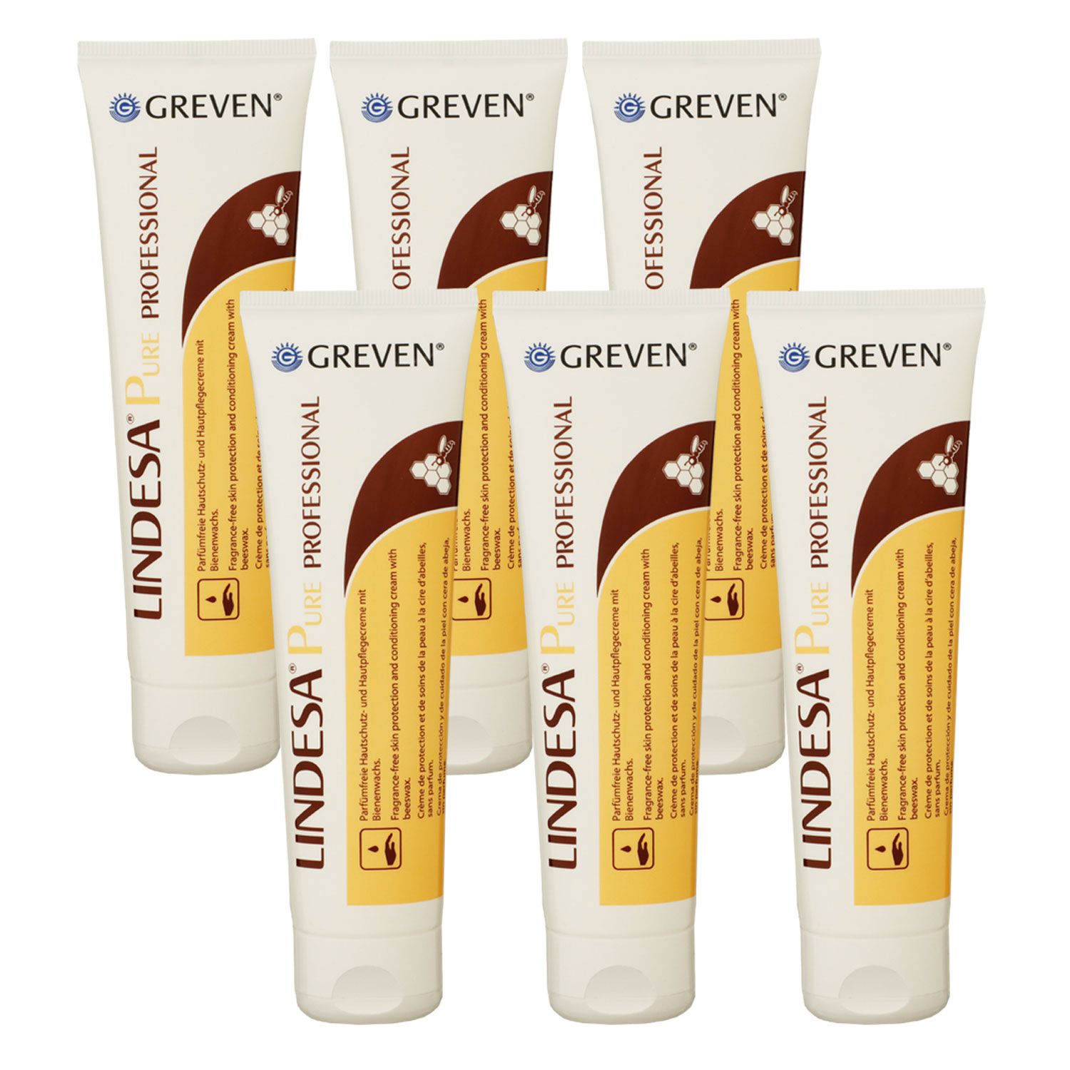 Lindesa Pure Professional 6 x 100 ml Parf�mfreie Schutz- und Pflegecreme