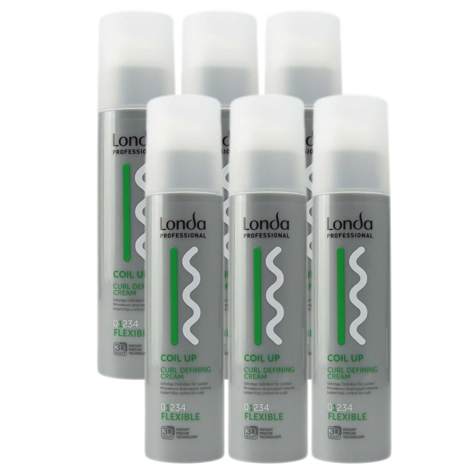 Londa Coil Up 6 x 200 ml Lockencreme Flexibler Halt Set