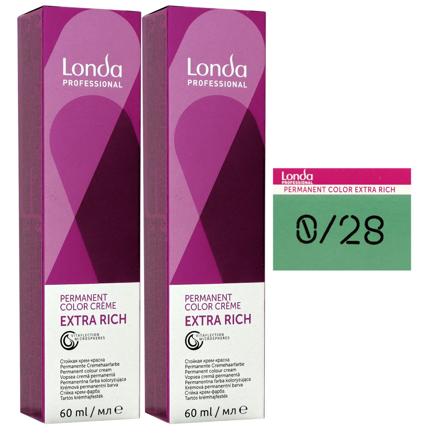 Londa Professional permanente Cremehaarfarbe Extra Rich 2 x 60 ml 0/28 mixton matt blau Set