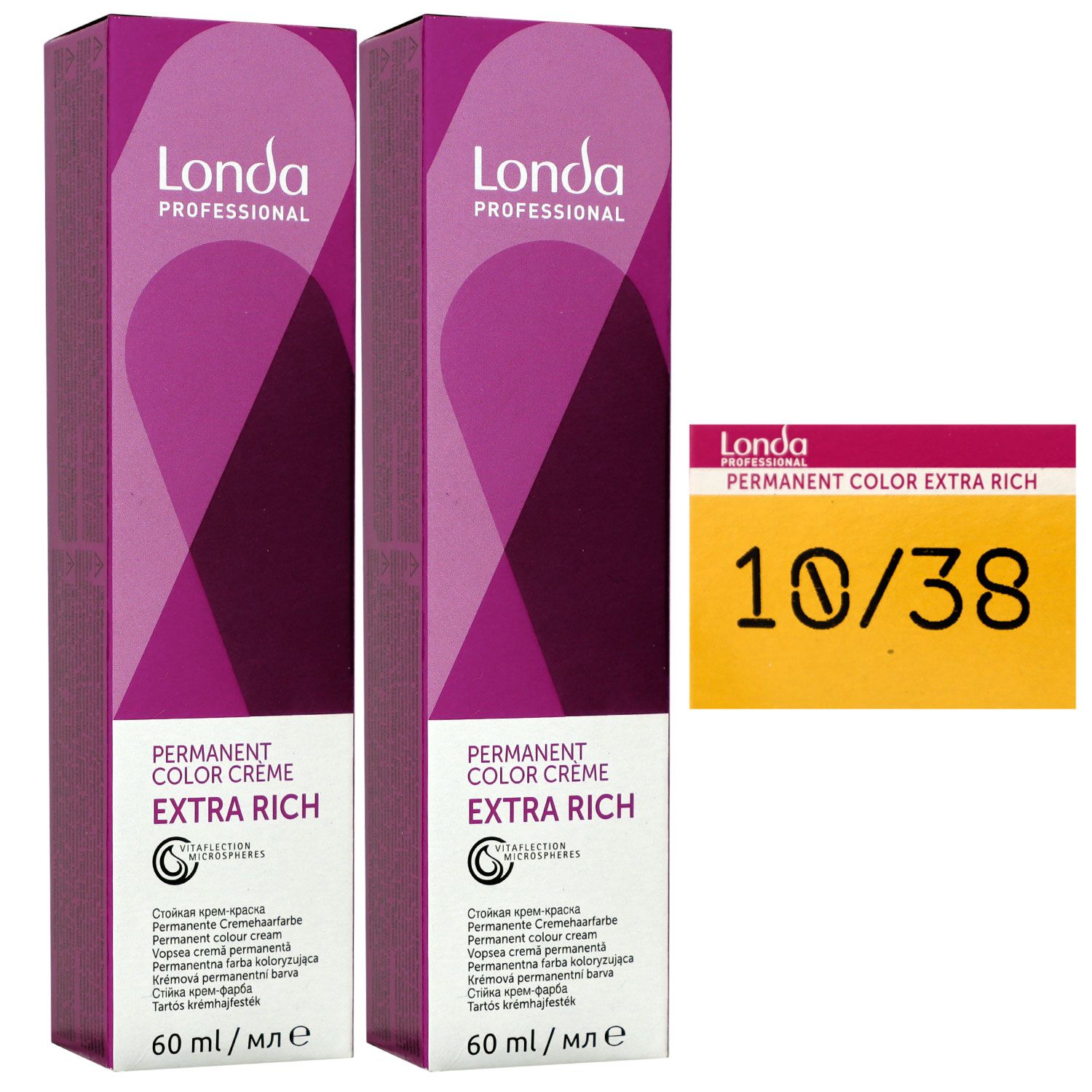 Londa Professional permanente Cremehaarfarbe Extra Rich 2 x 60 ml 10/38 hell lichtblond gold pearl