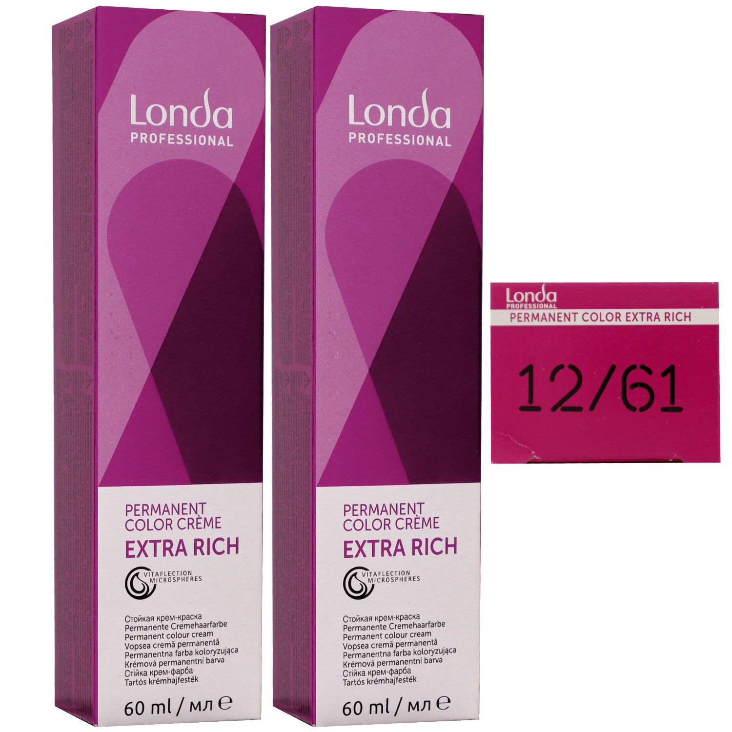 Londa Professional permanente Cremehaarfarbe Extra Rich 2 x 60 ml 12/61 Spezialblond Violett Asch