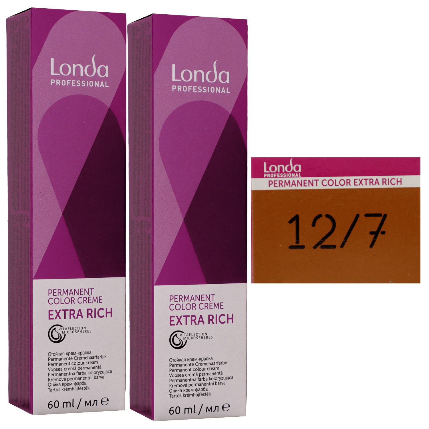 Londa Professional permanente Cremehaarfarbe Extra Rich 2 x 60 ml 12/7 Spezialblond braun Set