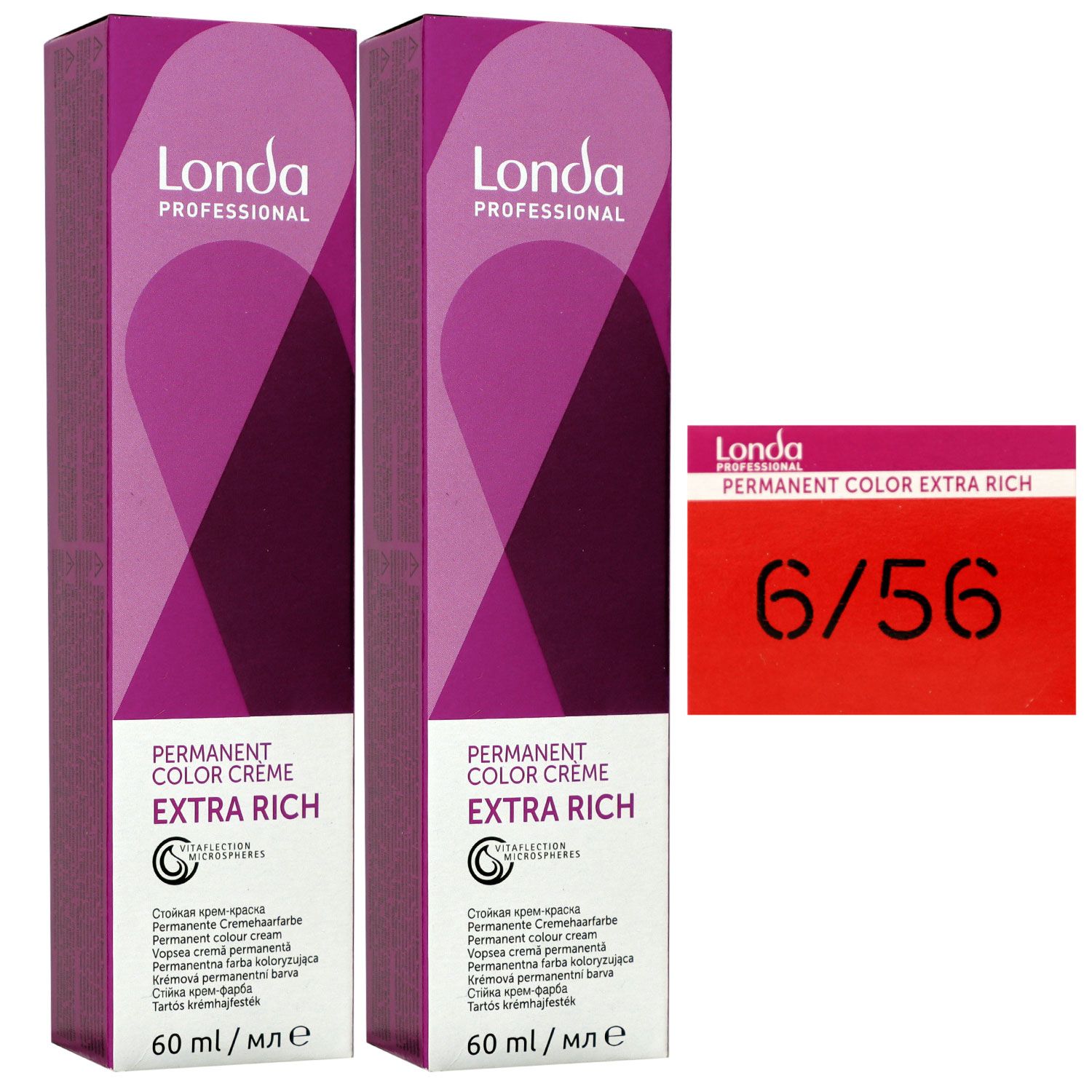 Londa Professional permanente Cremehaarfarbe Extra Rich 2 x 60 ml 6/56 dunkelblond rot violett Set