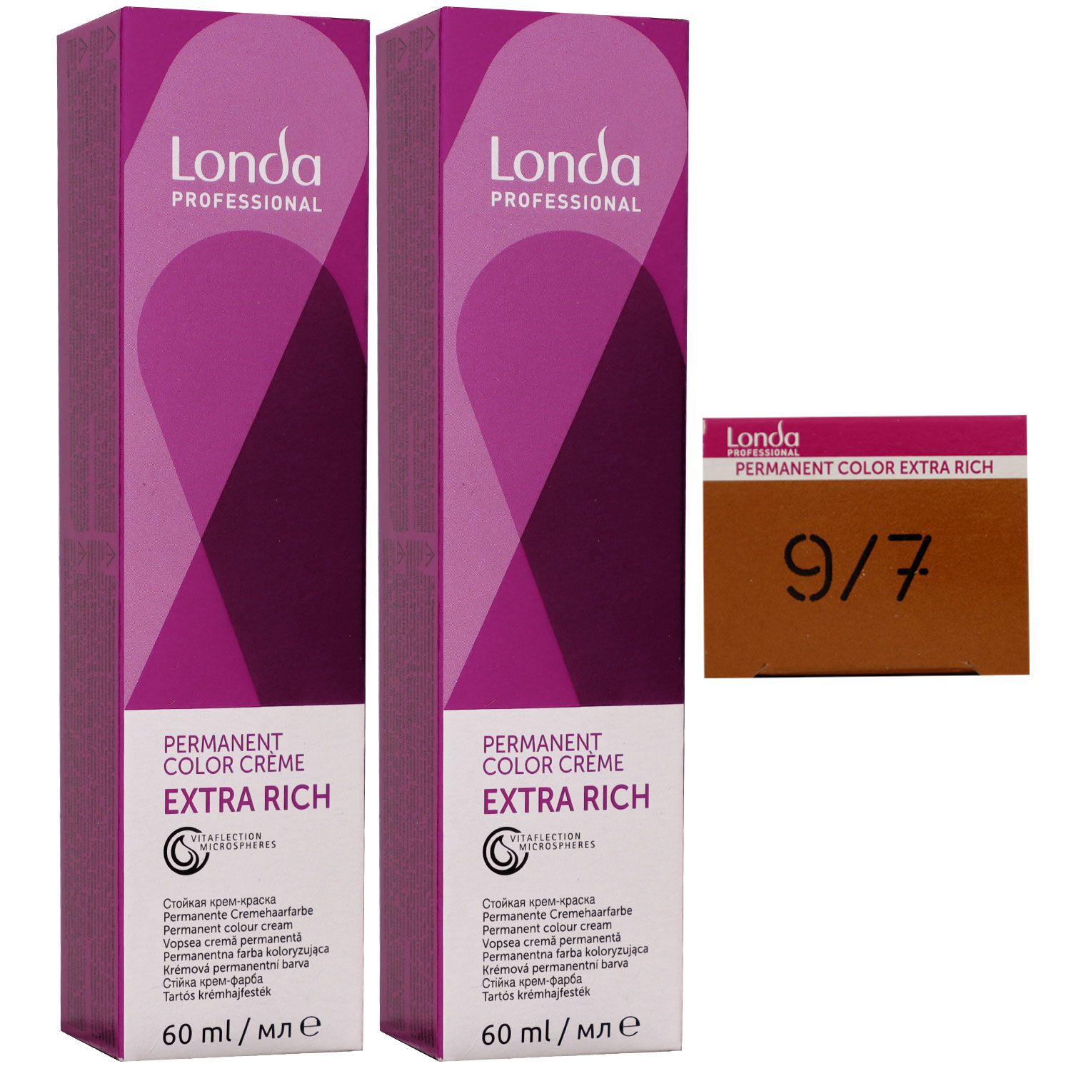 Londa Professional permanente Cremehaarfarbe Extra Rich 2 x 60 ml 9/7 lichtblond braun Set