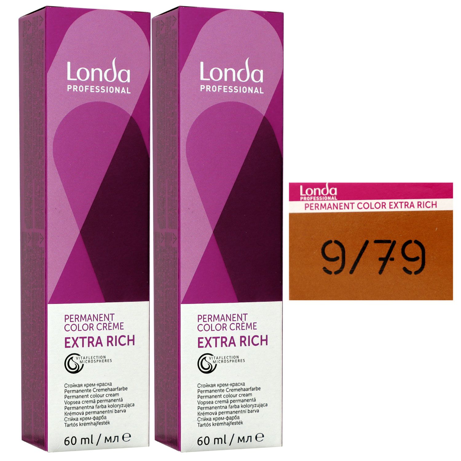 Londa Professional permanente Cremehaarfarbe Extra Rich 2 x 60 ml 9/79 lichtblond braun cendre Set