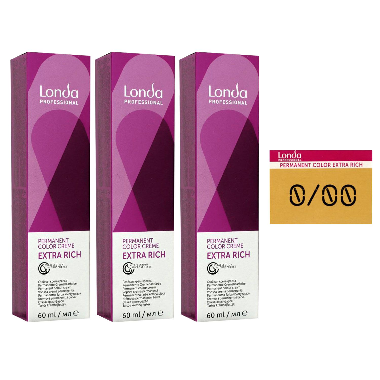Londa Professional permanente Cremehaarfarbe Extra Rich 3 x 60 ml 0/00 clear klarton Set