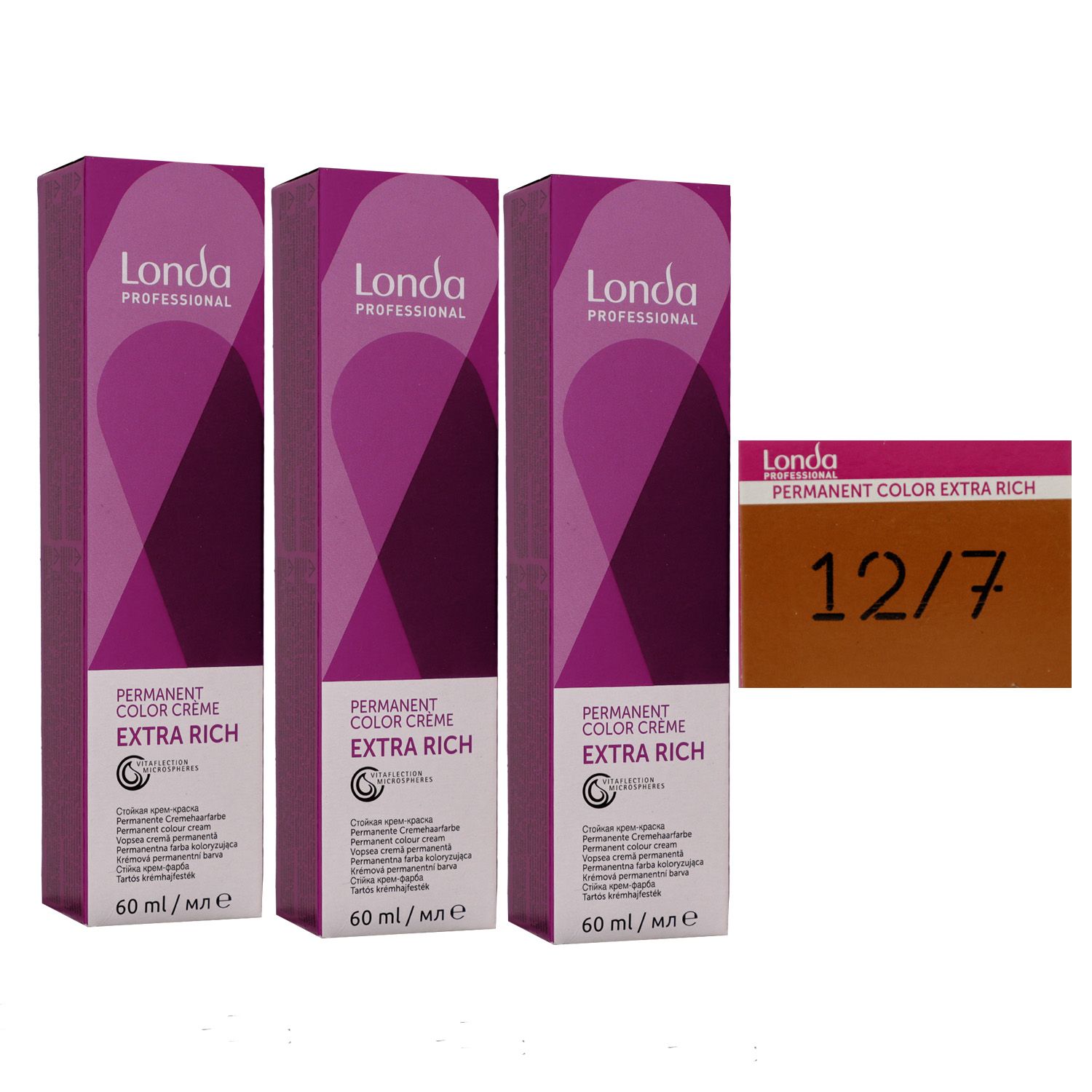 Londa Professional permanente Cremehaarfarbe Extra Rich 3 x 60 ml 12/7 Spezialblond braun Set