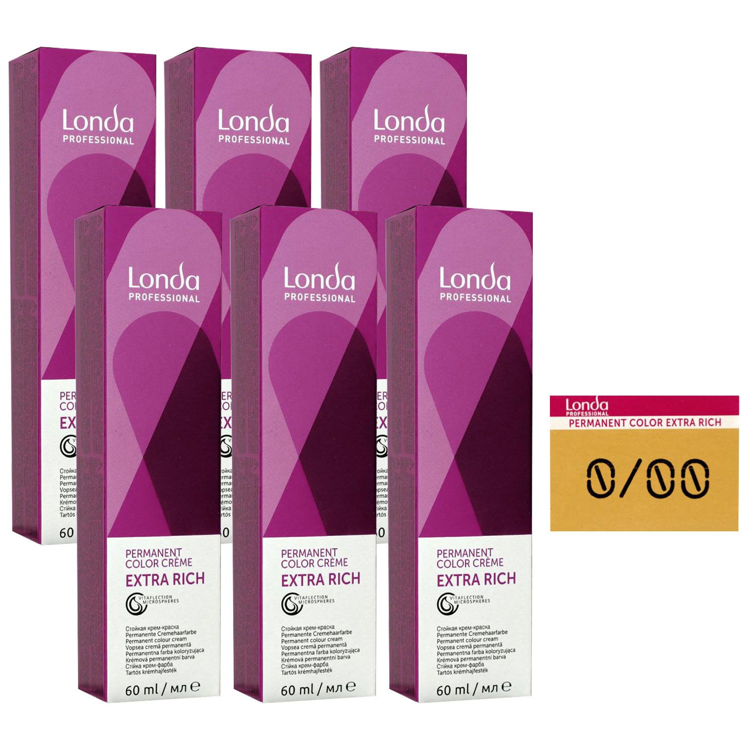 Londa Professional permanente Cremehaarfarbe Extra Rich 6 x 60 ml 0/00 clear klarton Set