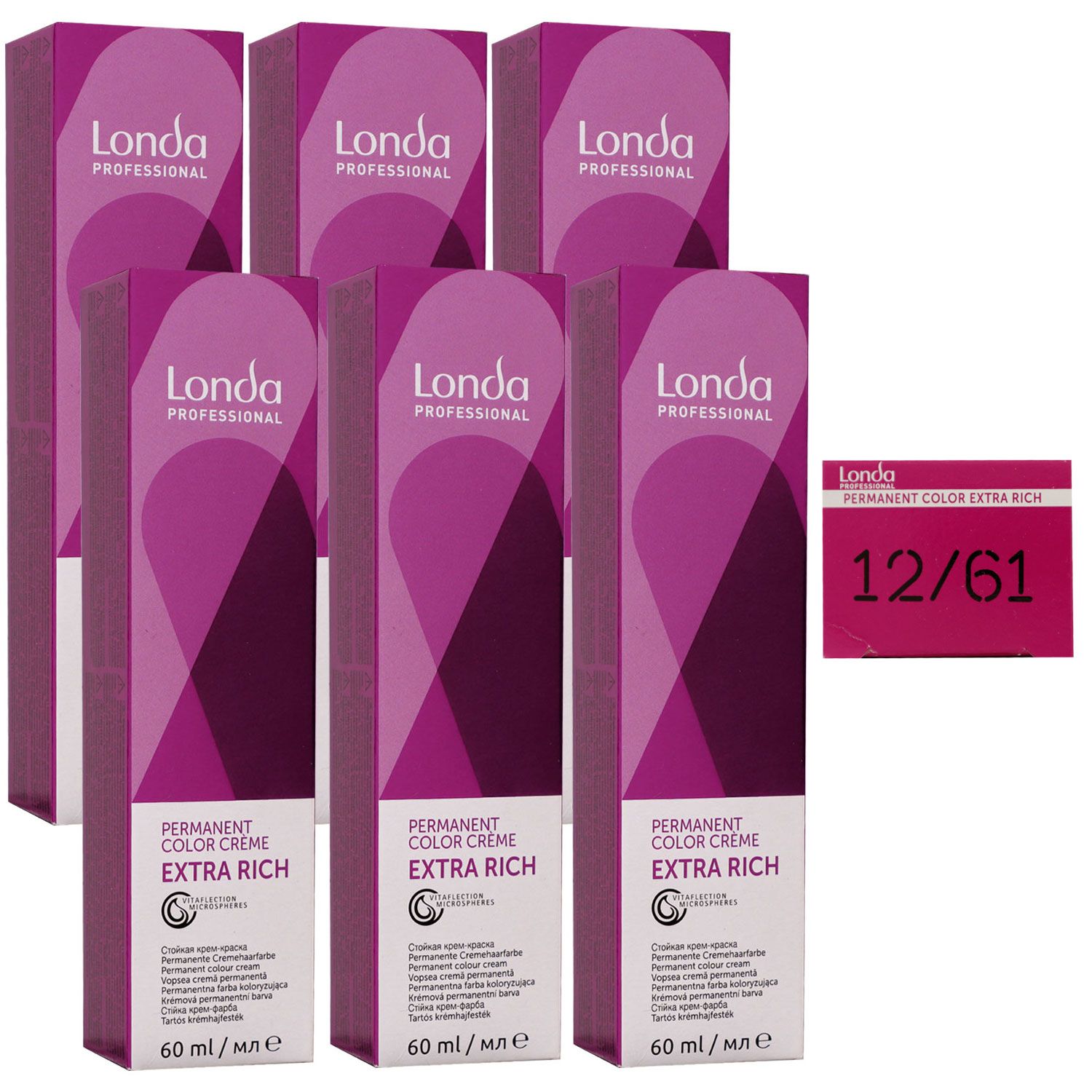 Londa Professional permanente Cremehaarfarbe Extra Rich 6 x 60 ml 12/61 Spezialblond Violett Asch