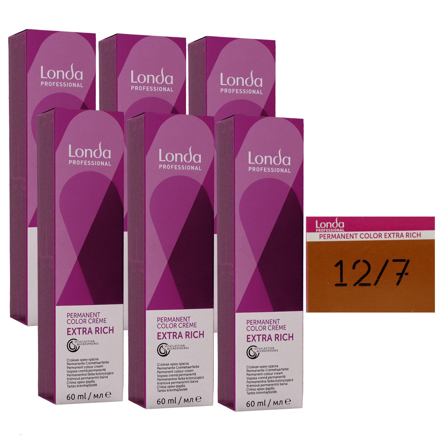 Londa Professional permanente Cremehaarfarbe Extra Rich 6 x 60 ml 12/7 Spezialblond braun Set