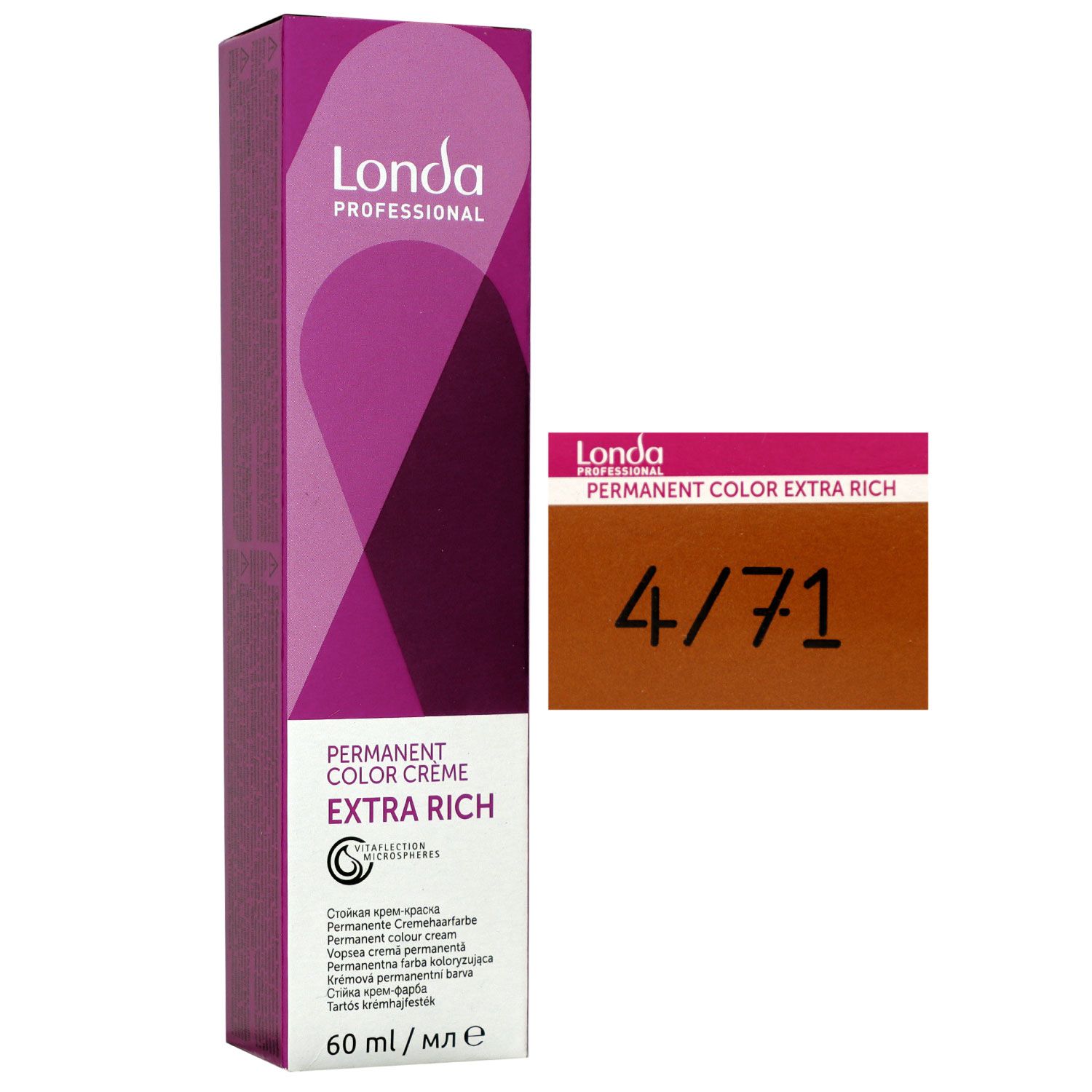 Londa Professional permanente Cremehaarfarbe Extra Rich 60 ml 4/71 mittelbraun braun asch