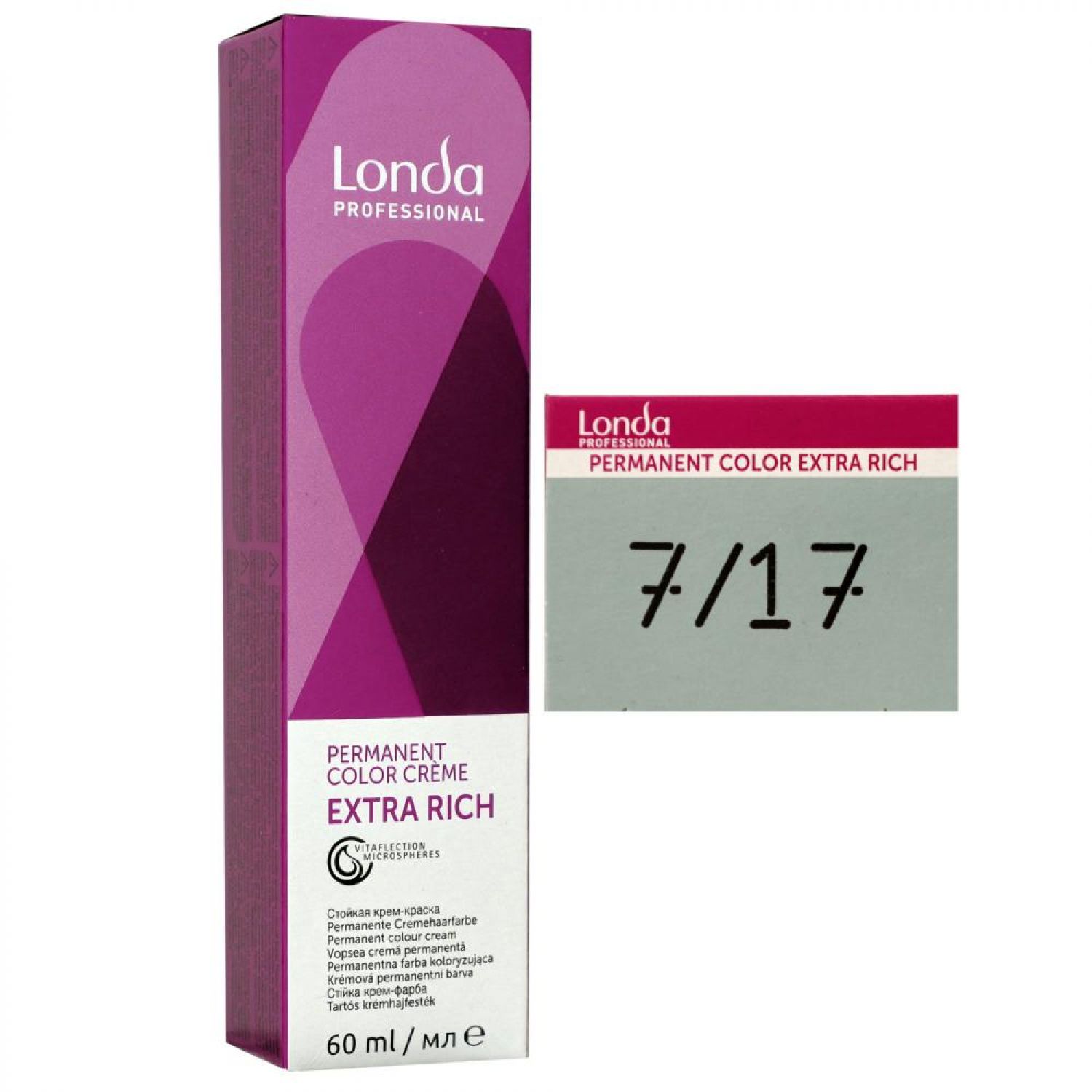 Londa Professional permanente Cremehaarfarbe Extra Rich 60 ml 7/17 mittelblond asch braun