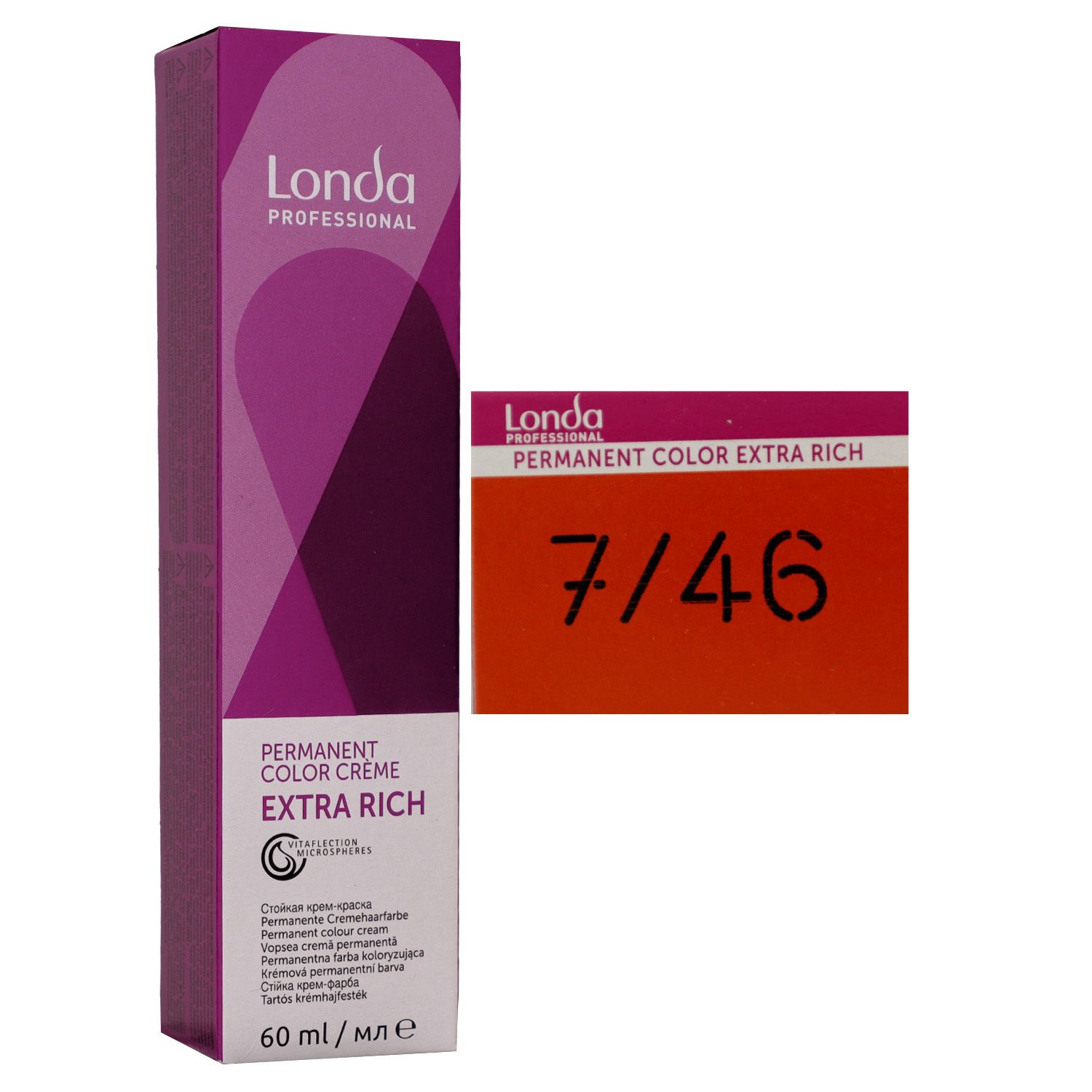 Londa Professional permanente Cremehaarfarbe Extra Rich 60 ml 7/46 mittelblond kupfer violett