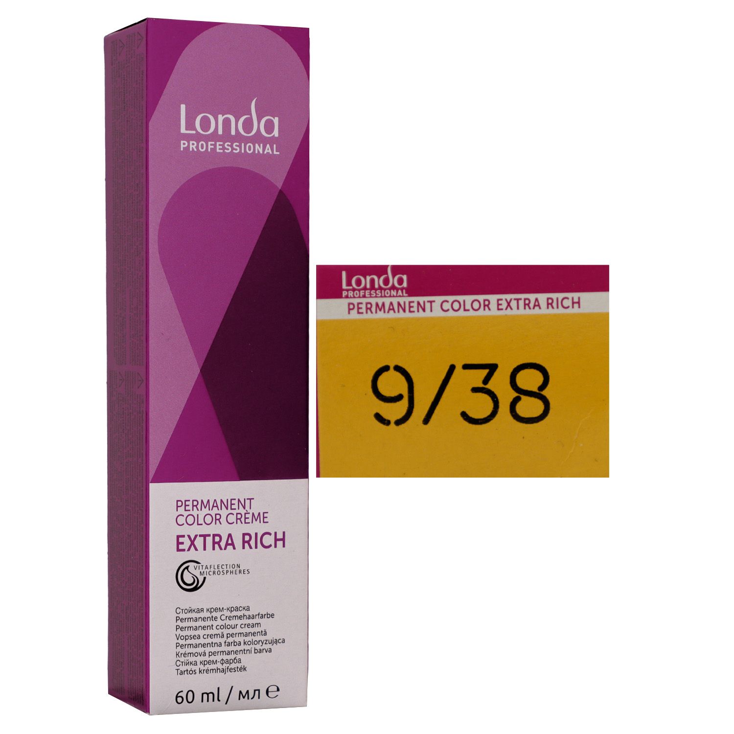 Londa Color Haarfarbe 9/38 Lichtblond Gold-Blond – 60 Ml Creme, Mit Lipiden Für Glanz & Perfekte Weißabdeckung