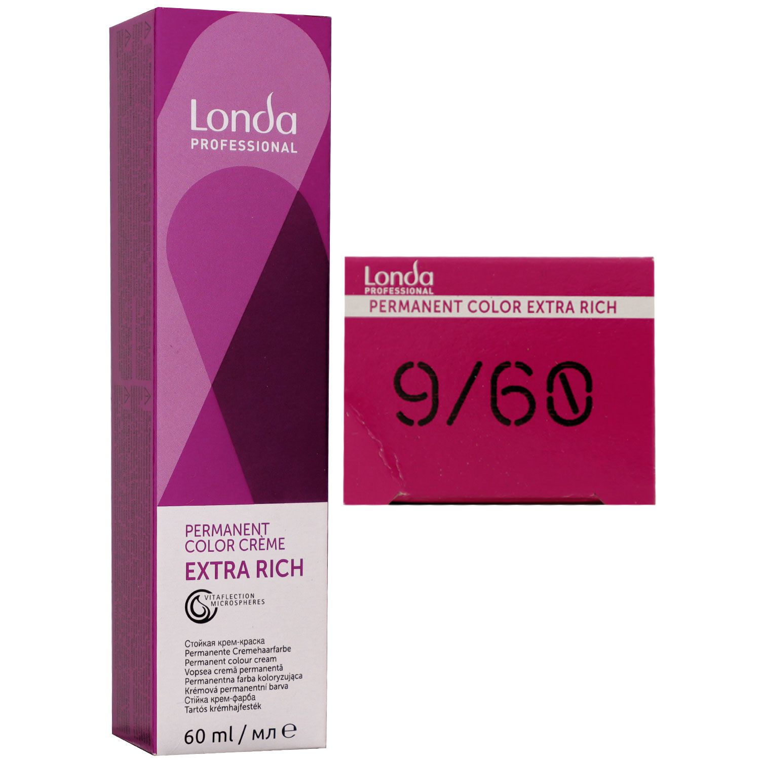 Londa Professional permanente Cremehaarfarbe Extra Rich 60 ml 9/60 lichtblond violett natur