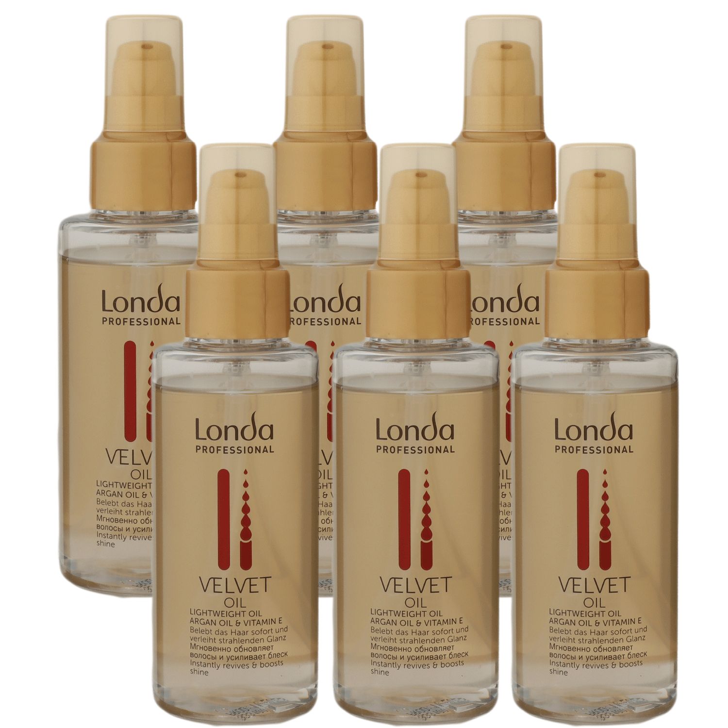 Londa Velvet Oil 6 x 100 ml Lightweight Haar�l mit Argan�l Set