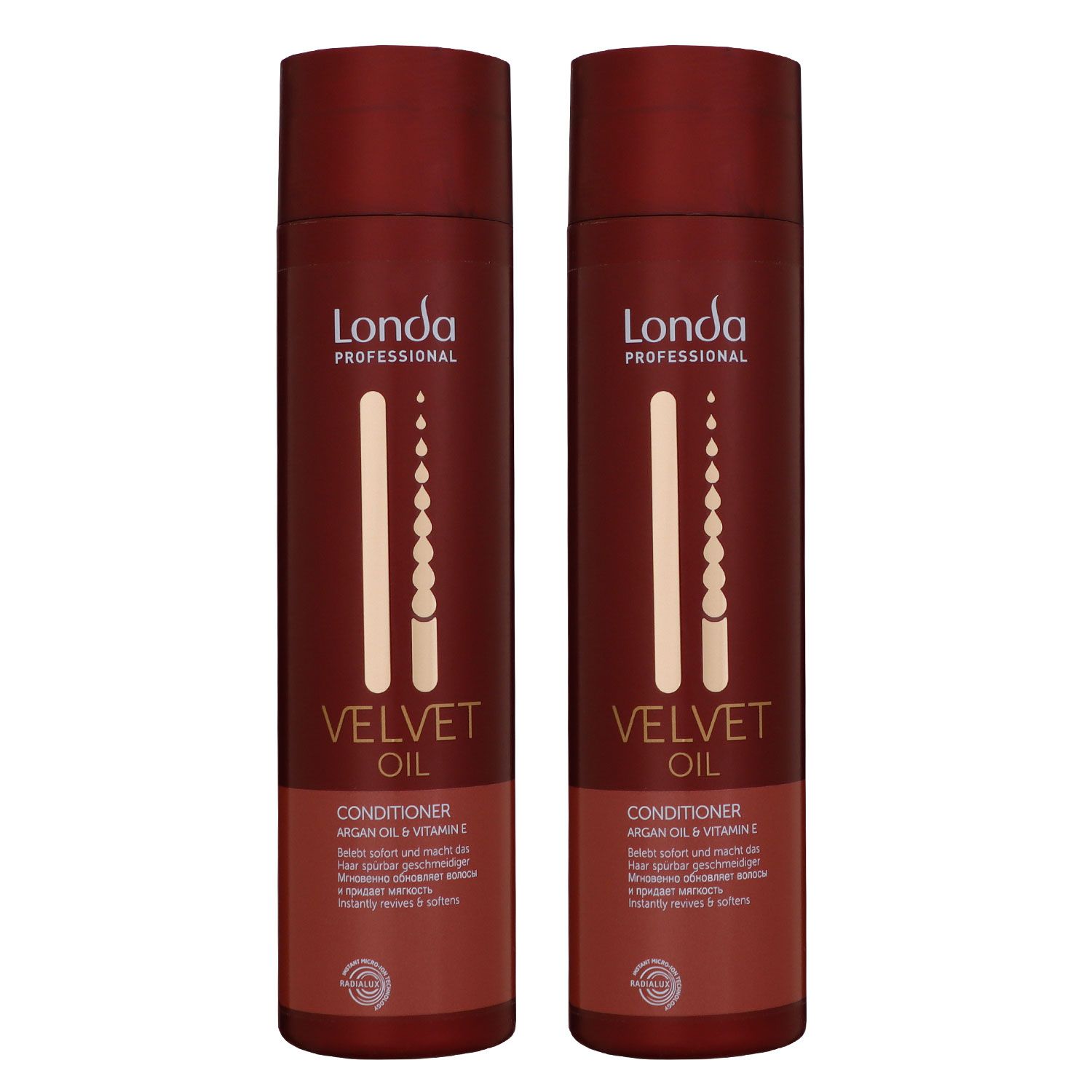 Londa Velvet Oil Conditioner 2 x 250 ml mit Argan�l Sp�lung Pflege trocknes Haar Set