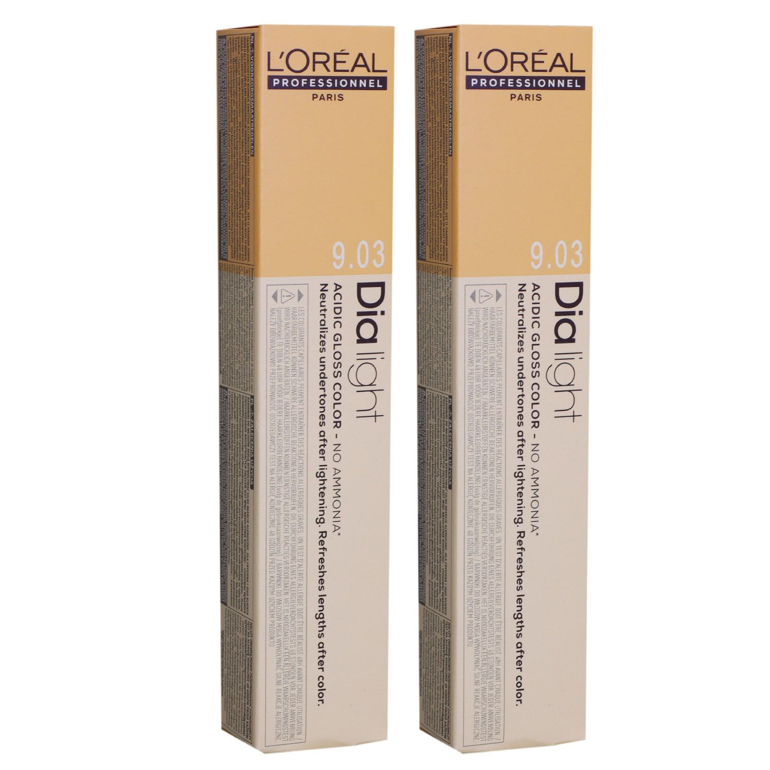 Loreal Professionnel dia light 2 x 50 ml 9.03 Milkshake gold Haarfarben Set
