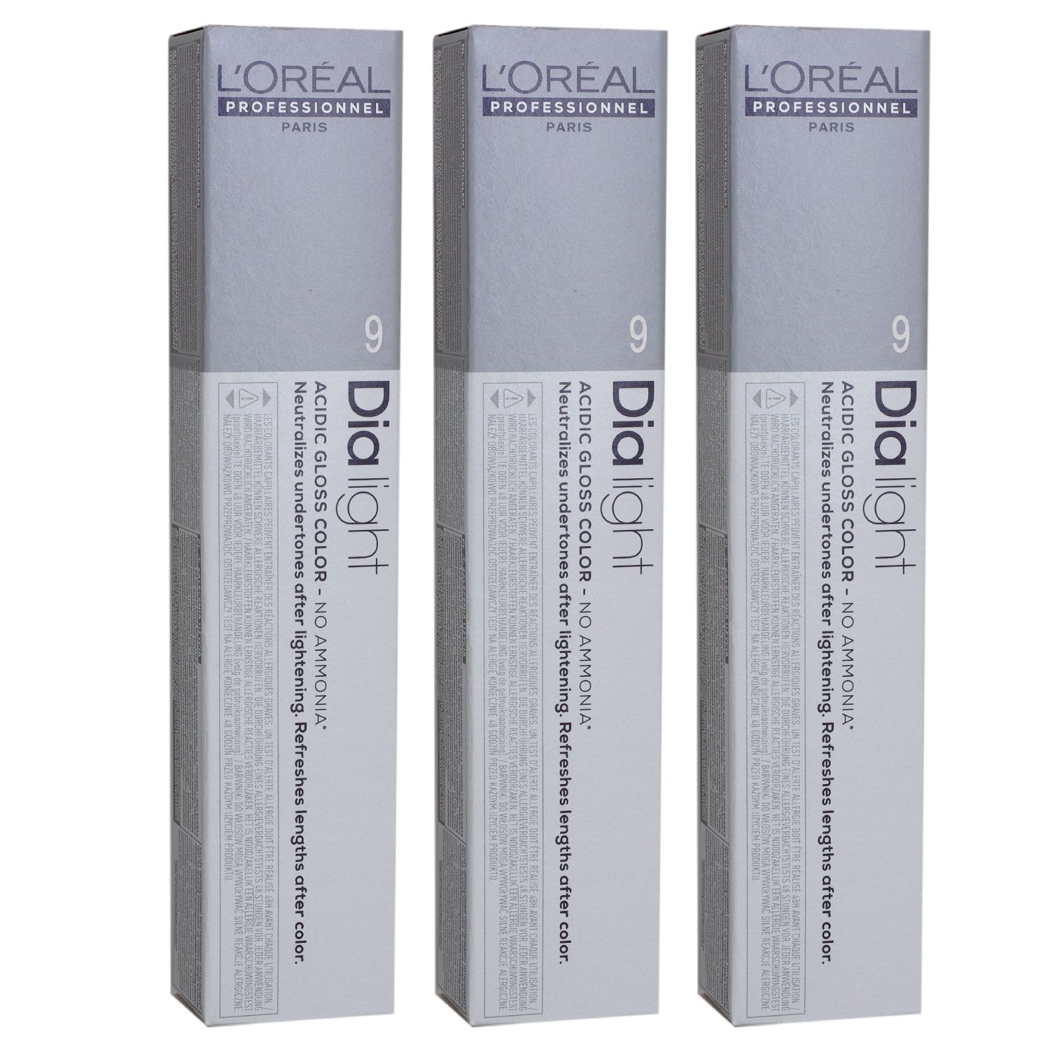 Loreal Professionnel dia light 3 x 50 ml 9 sehr helles blond Haarfarben Set