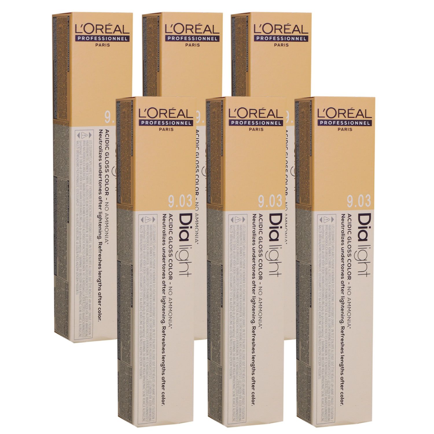 Loreal Professionnel dia light 6 x 50 ml 9.03 Milkshake gold Haarfarben Set