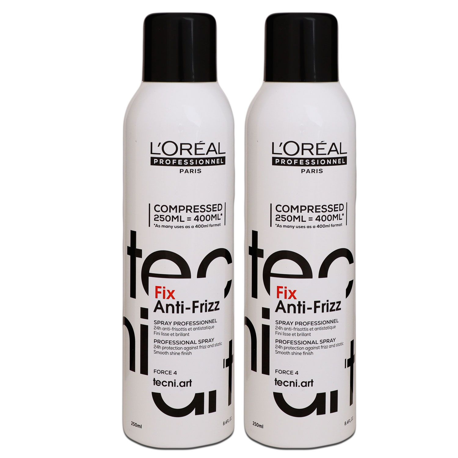 Loreal Tecni. ART Fix Anti Frizz 2 x 250 ml Haarspray Strong Hold 4 Set