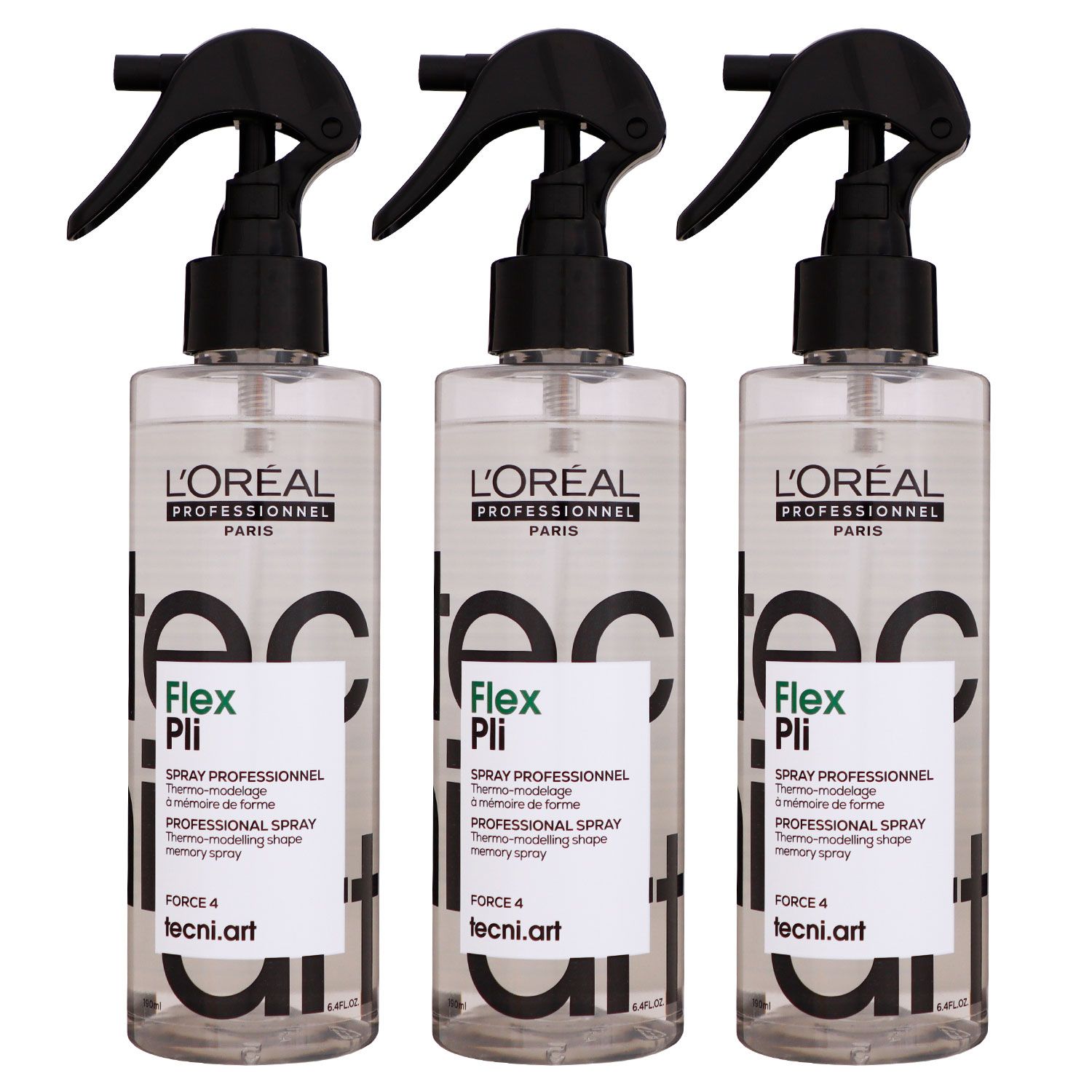 Loreal Tecni. ART Flex Pli 3 x 190 ml Hitzeschutzspray Thermospray Set