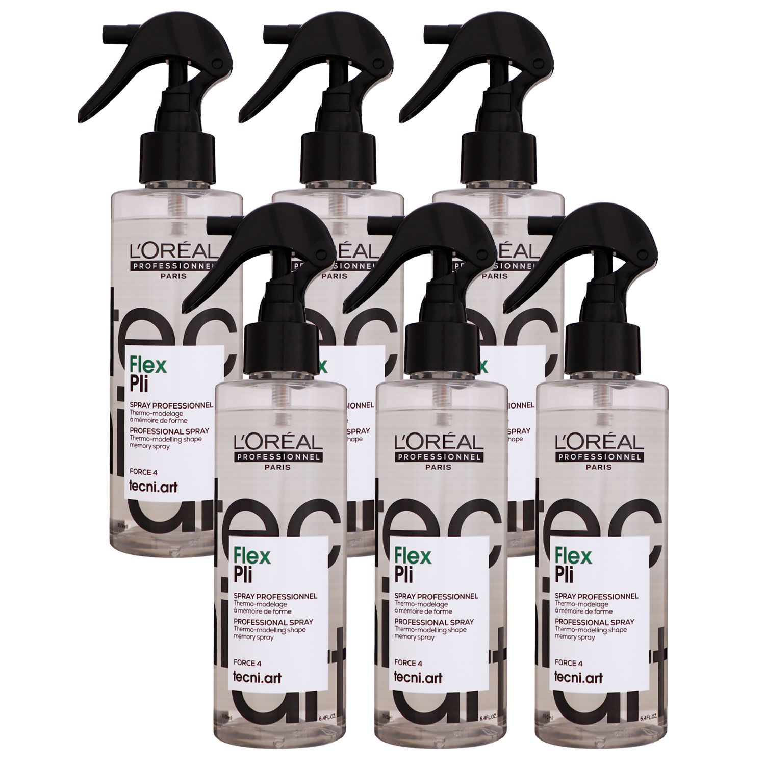 Loreal Tecni. ART Flex Pli 6 x 190 ml Hitzeschutzspray Thermospray Set