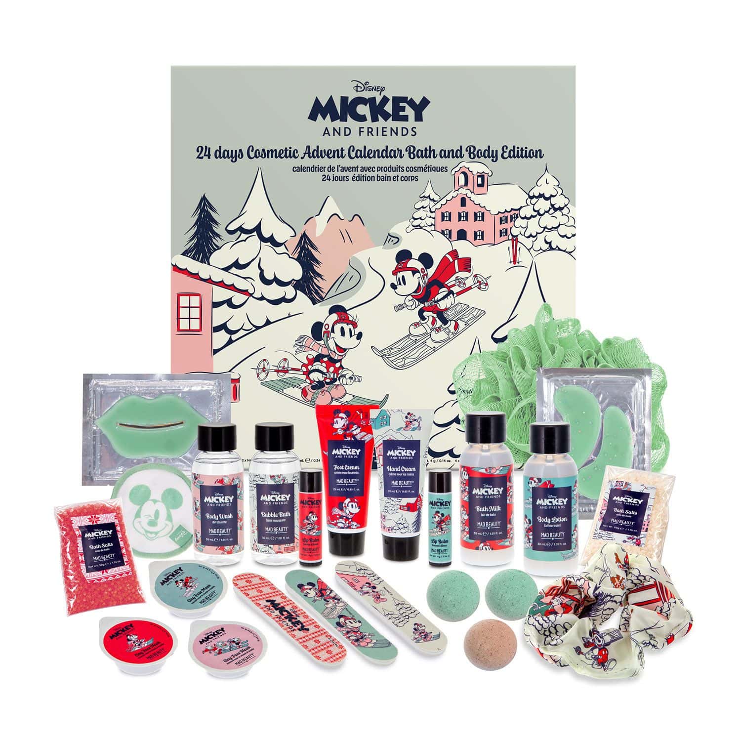 Mad Beauty Disney Mickey & Minnie Ski Adventskalender 24 Pflegeprodukte