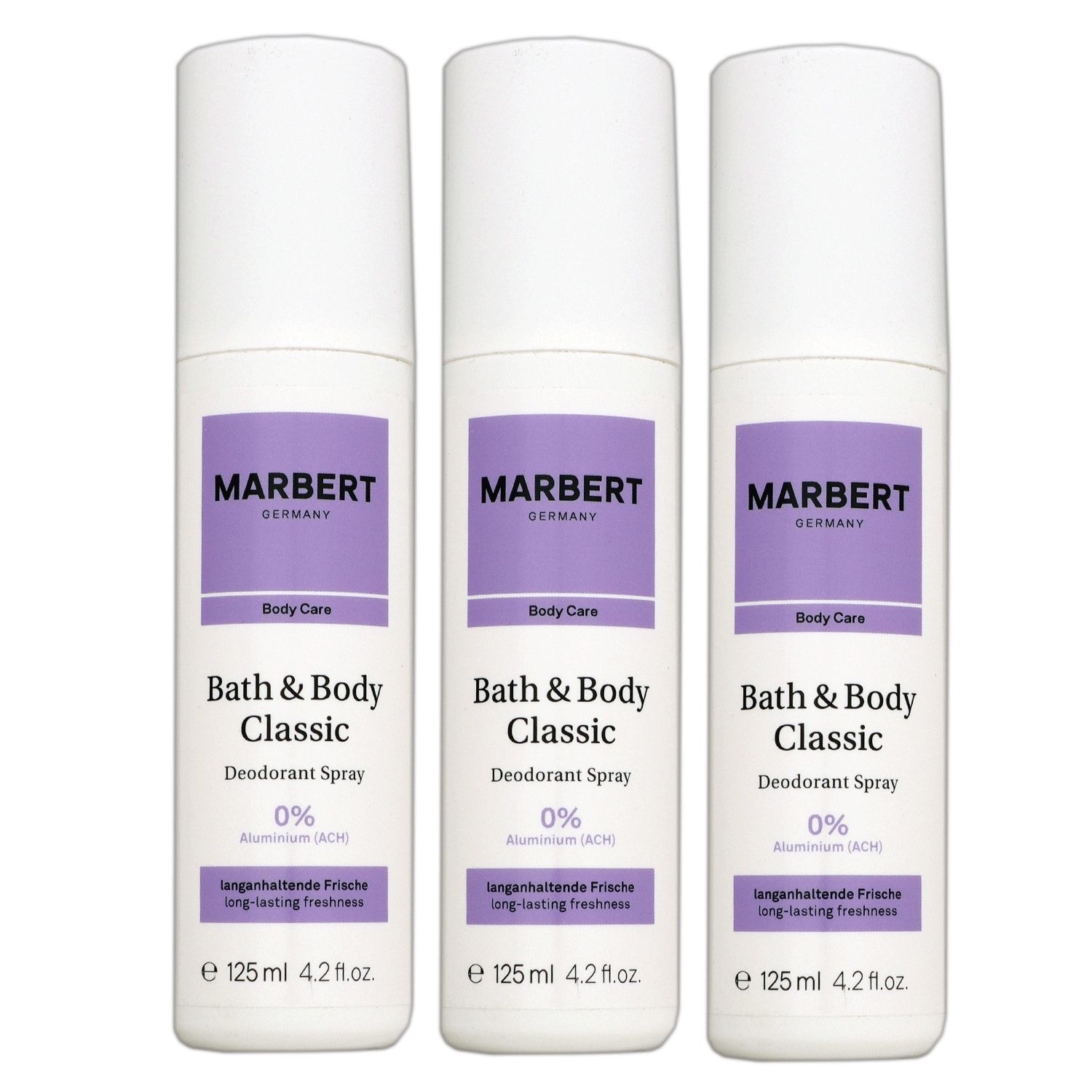 Marbert Bath & Body Classic 3 x 125 ml Deospray Deodorant Deo Spray Deodorant Spray Deo Set