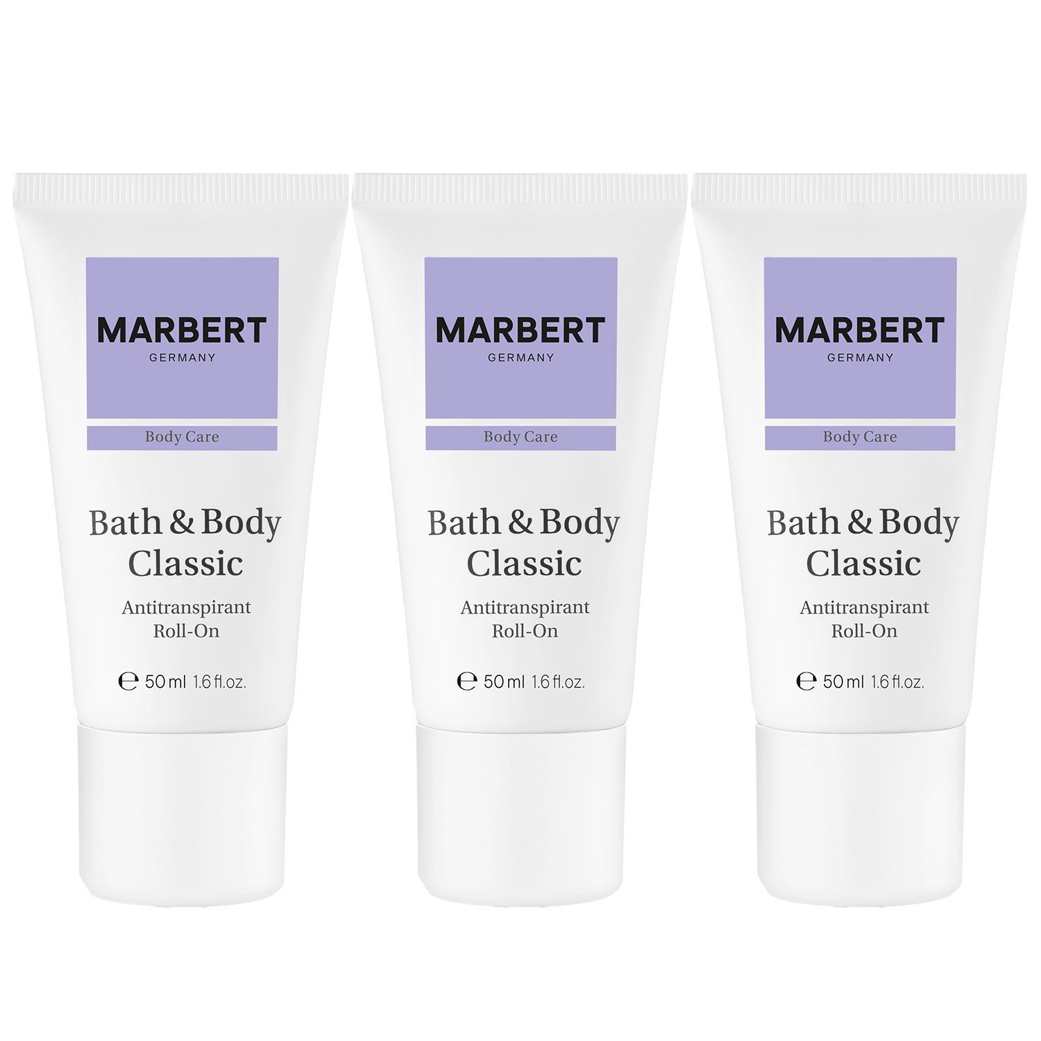 Marbert Bath & Body Classic 3 x 50 ml Antipersipirant Deodorant Deo Roll-On Set