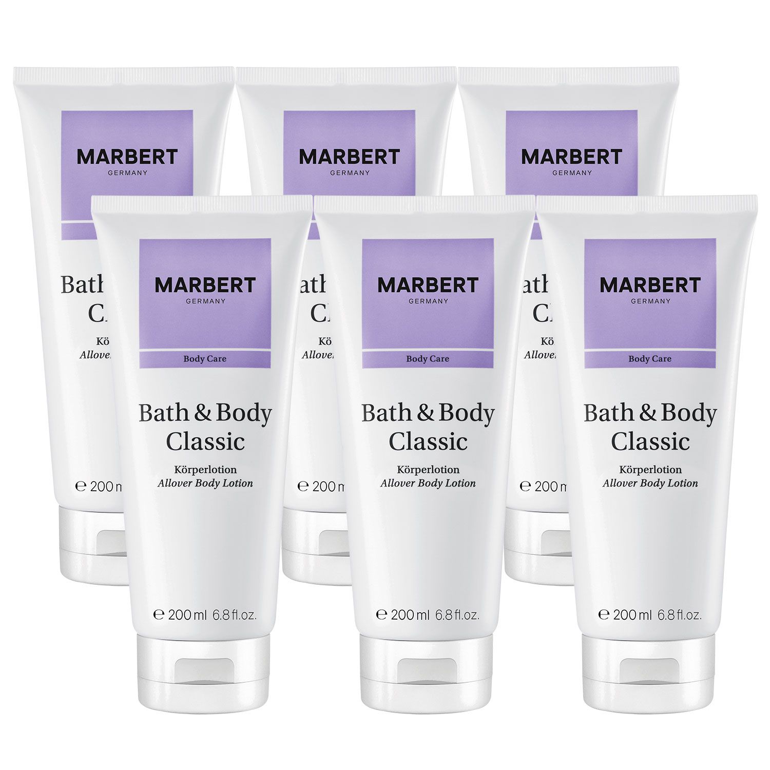 Marbert Bath & Body Classic 6 x 200 ml Bodylotion Body Lotion K�rperlotion Set