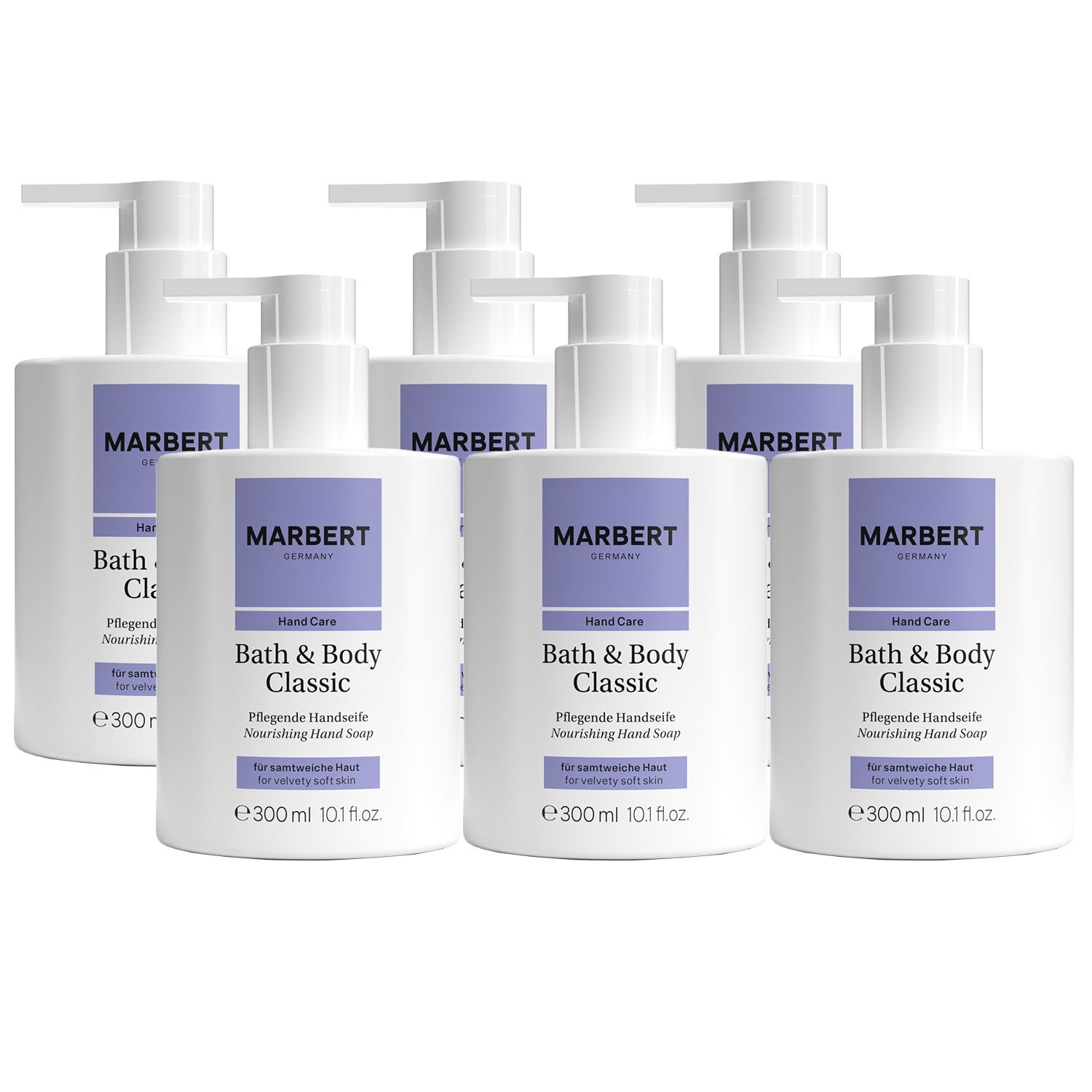 Marbert Bath & Body Classic 6 x 300 ml Fl�ssigseife Handseife Set