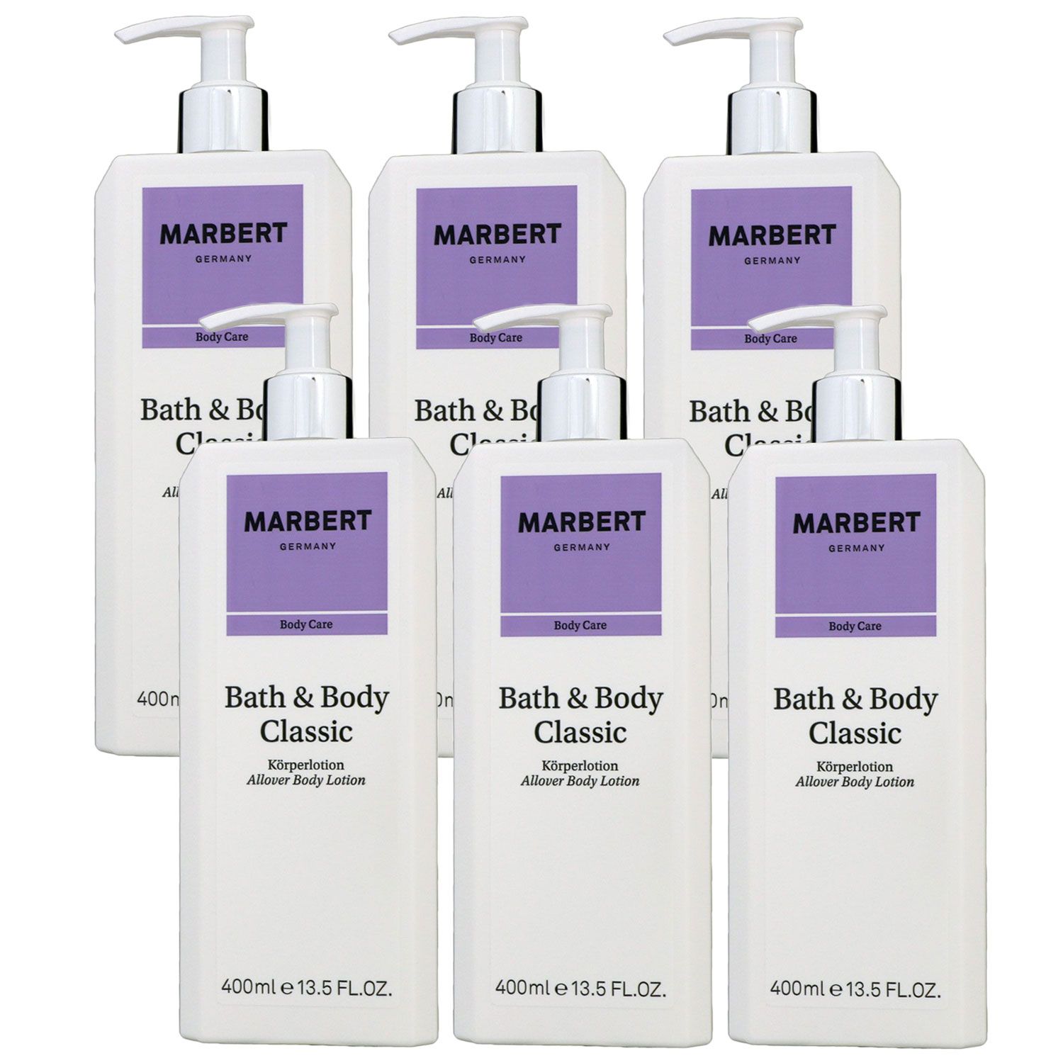 Marbert Bath & Body Classic 6 x 400 ml Bodylotion Body Lotion K�rperlotion Set