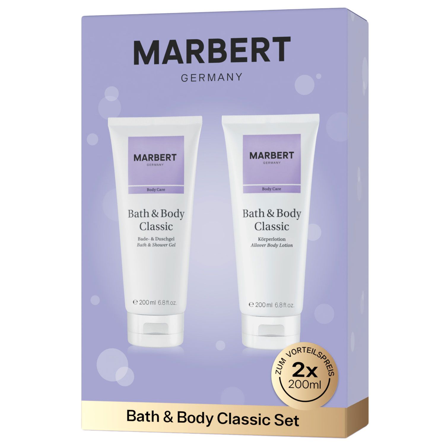 Marbert Bath & Body Classic Set 200 ml Bodylotion & 200 ml Showergel Duschgel