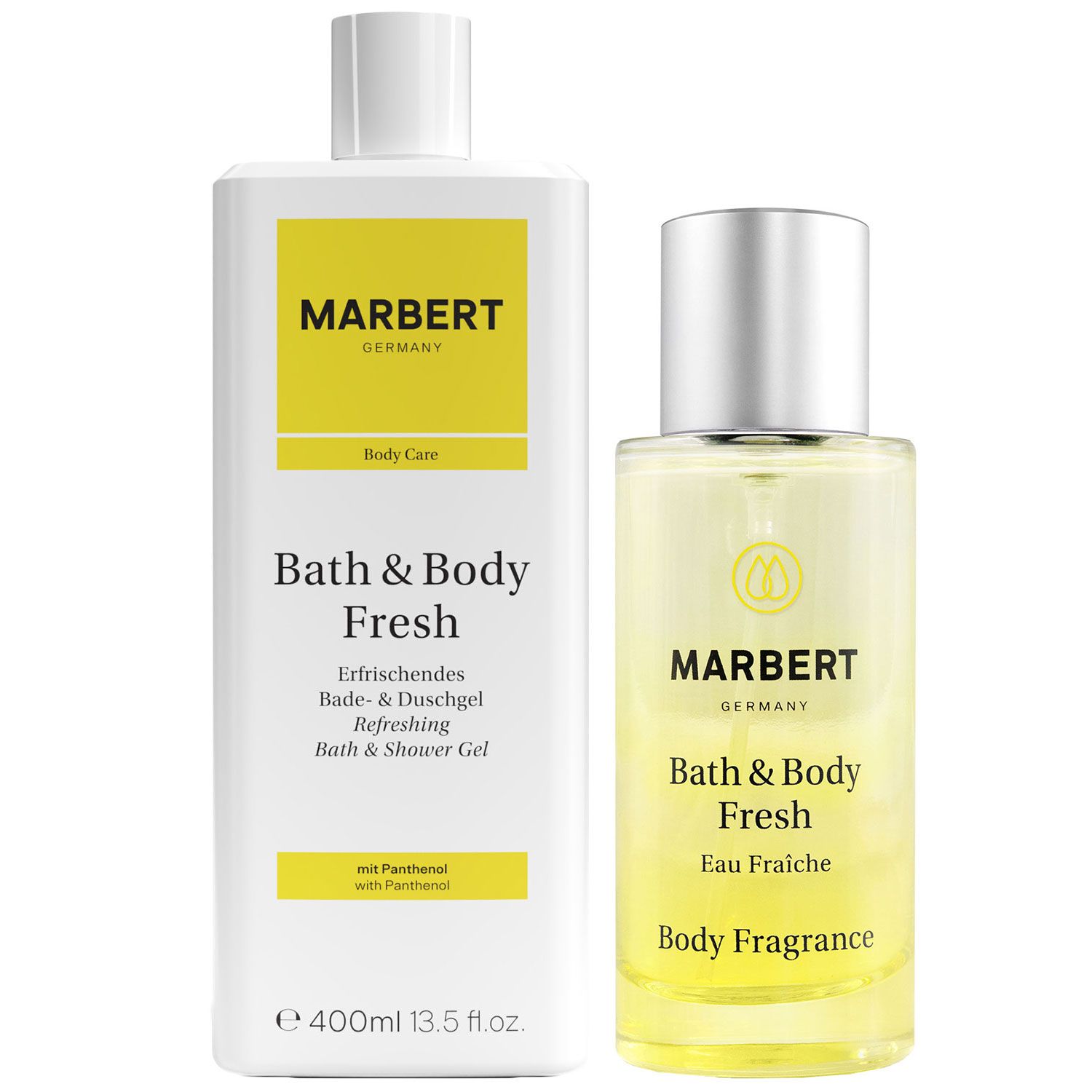 Marbert Bath & Body Fresh 400 ml Refreshing Duschgel & 50 ml Bodymist Set