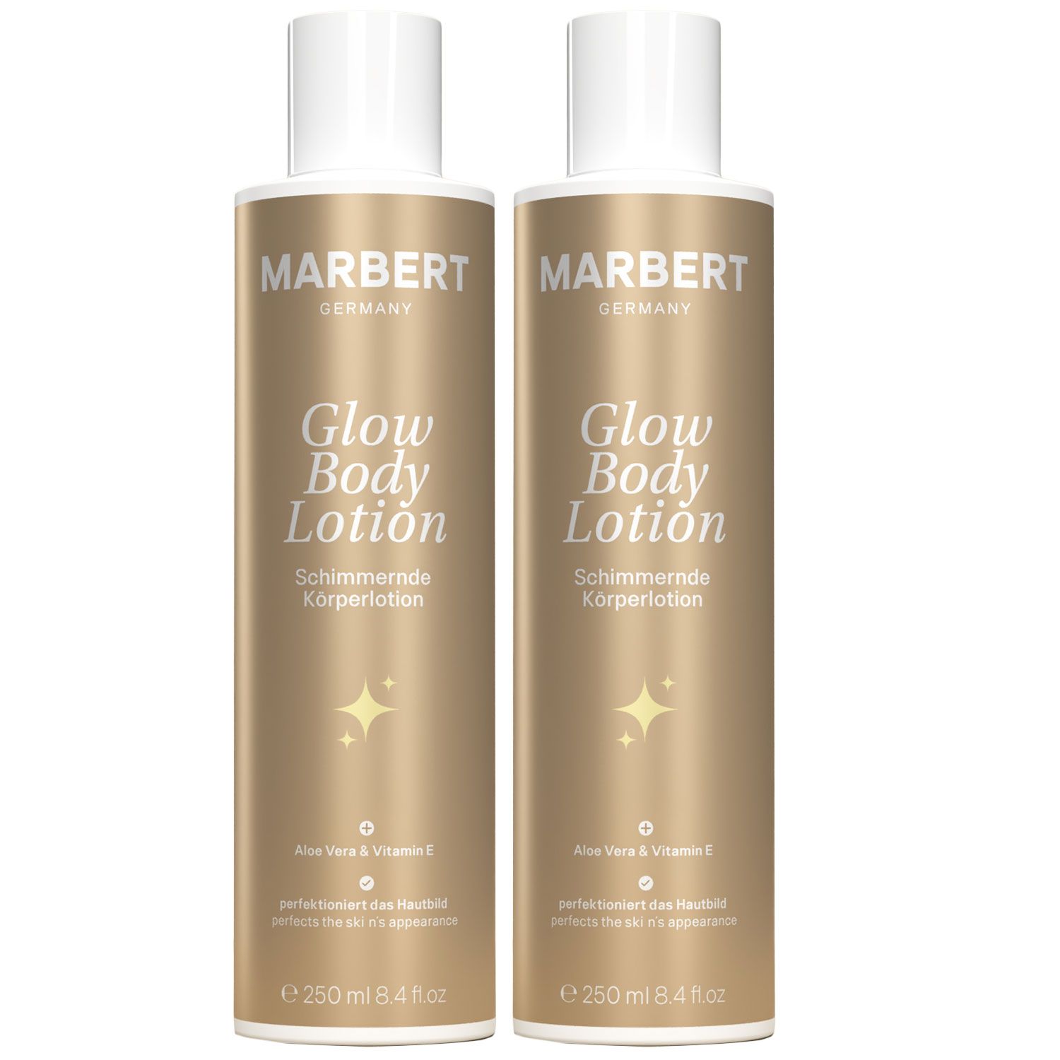 Marbert Bath & Body Glow 2 x 250 ml schimmernde Body Lotion K�rperlotion Set