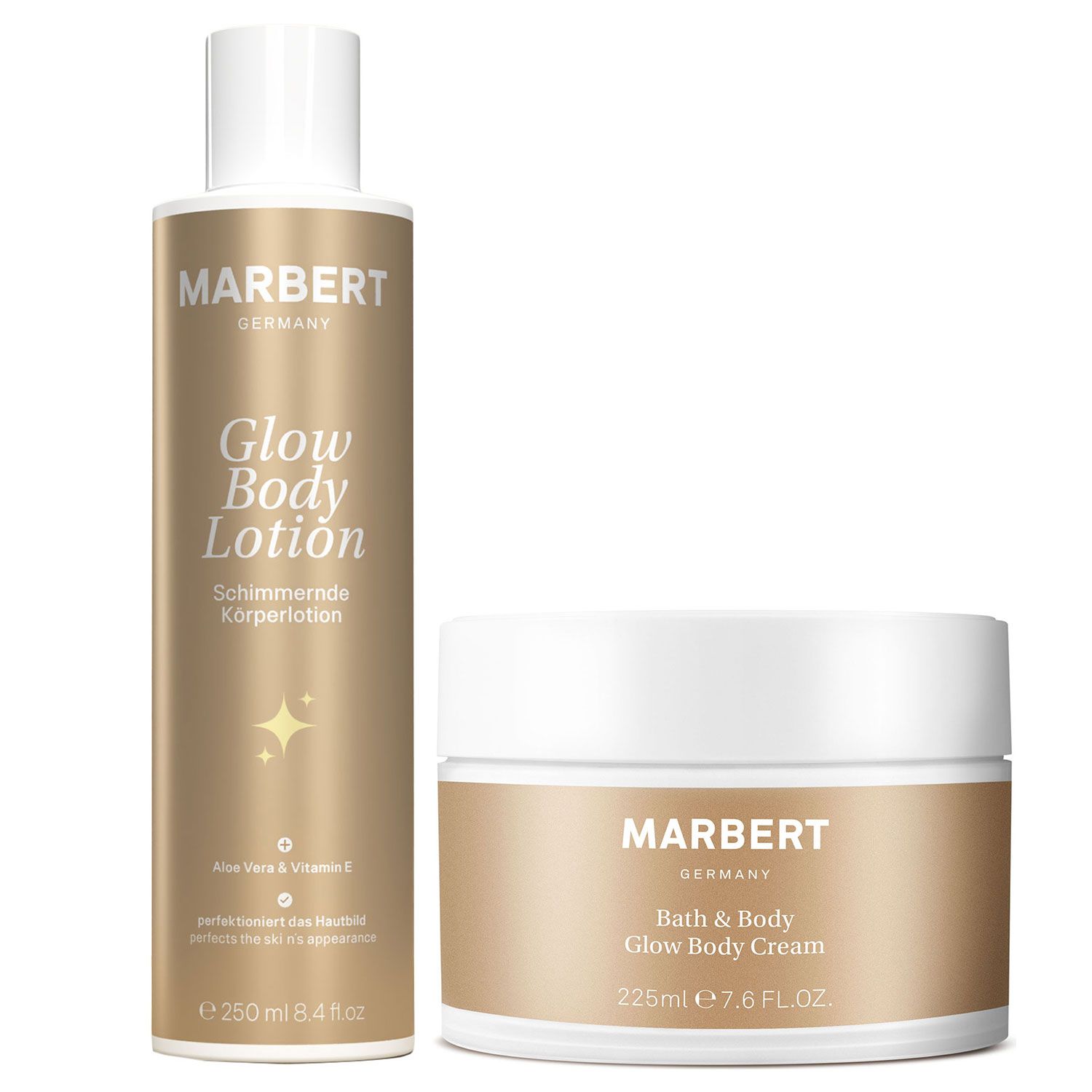 Marbert Bath & Body Glow 225 ml K�rpercreme & 250 ml schimmernde K�rperlotion Set