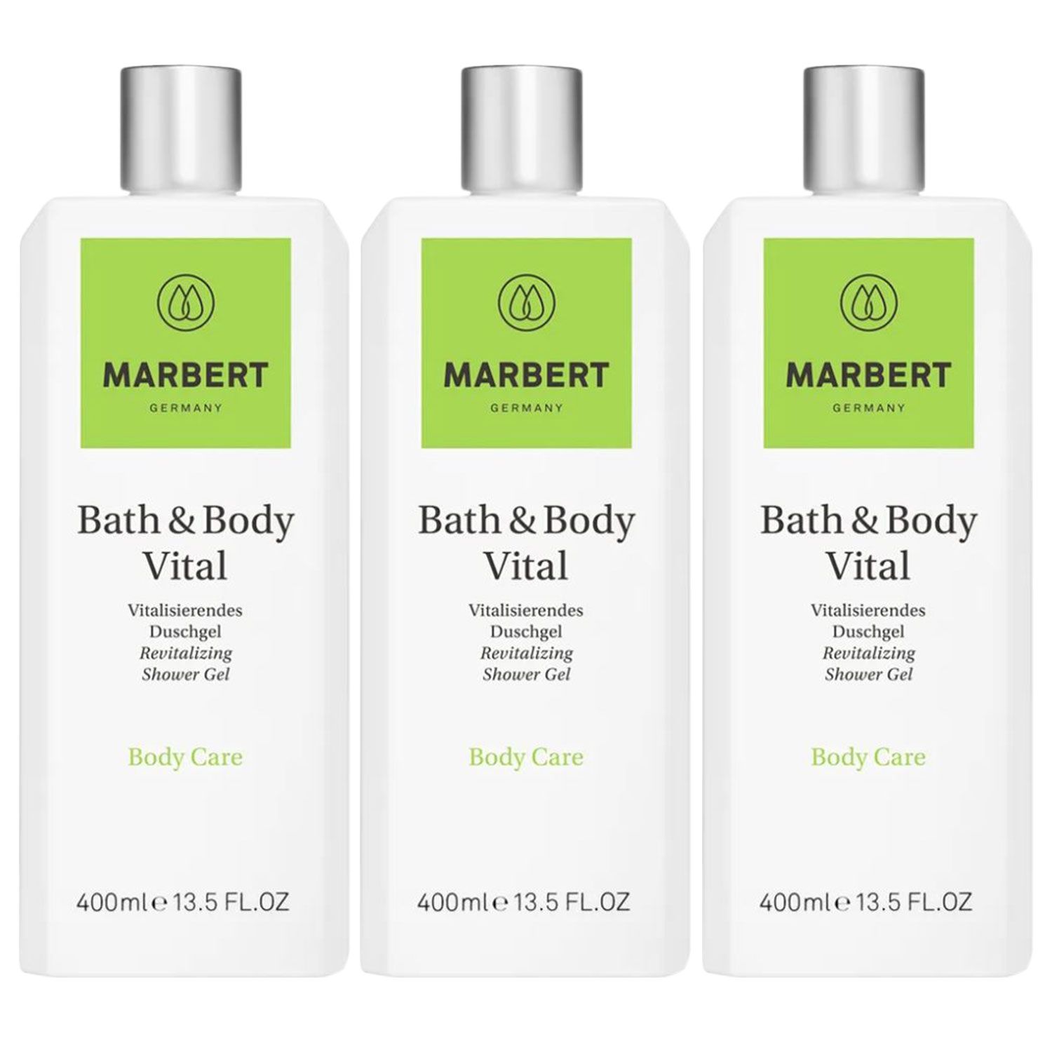 Marbert Bath & Body Vital 3 x 400 ml Duschgel Showergel Set