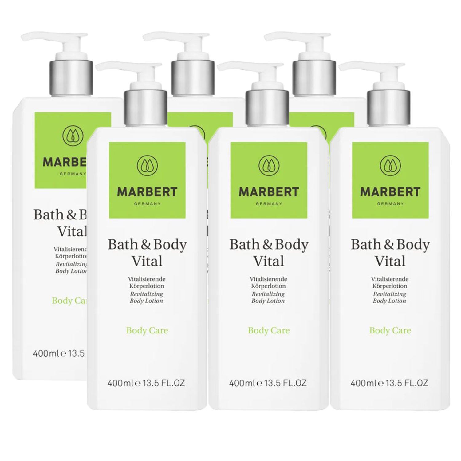 Marbert Bath & Body Vital 6 x 400 ml Bodylotion Body Lotion K�rperlotion Set