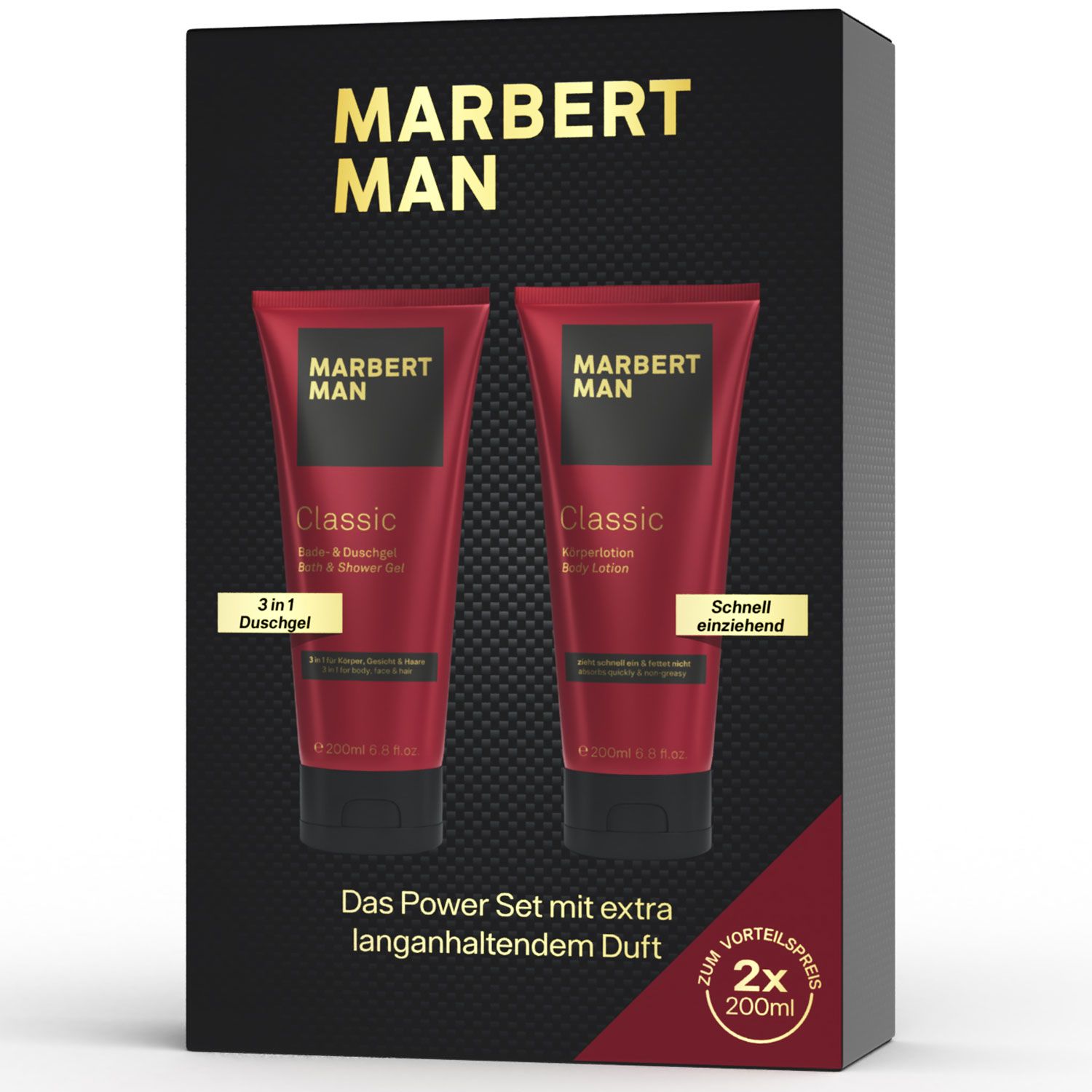 Marbert Man Classic Set 200 ml Bodylotion & 200 ml Showergel Duschgel